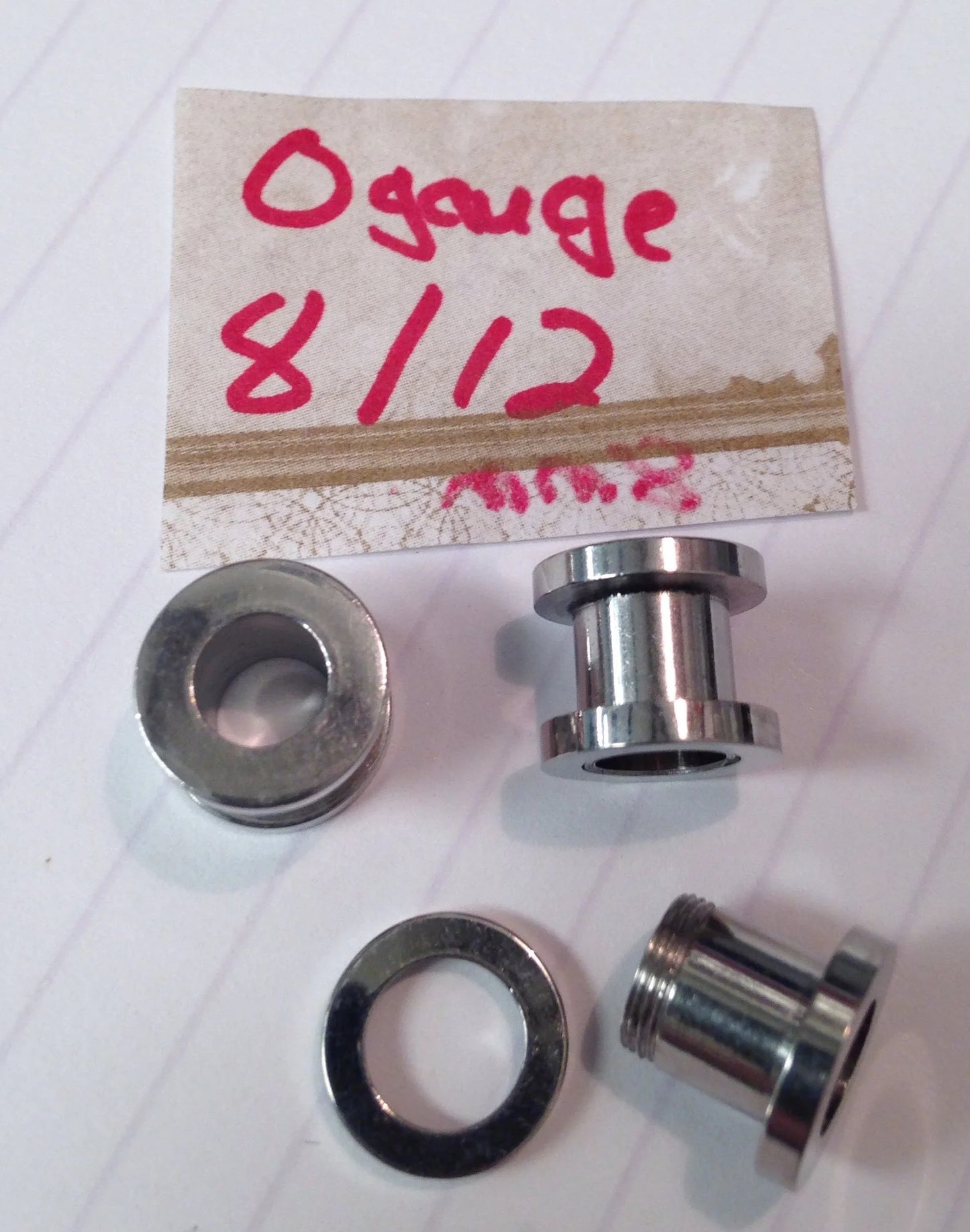 0 Gauge Surgical Steel Plugs