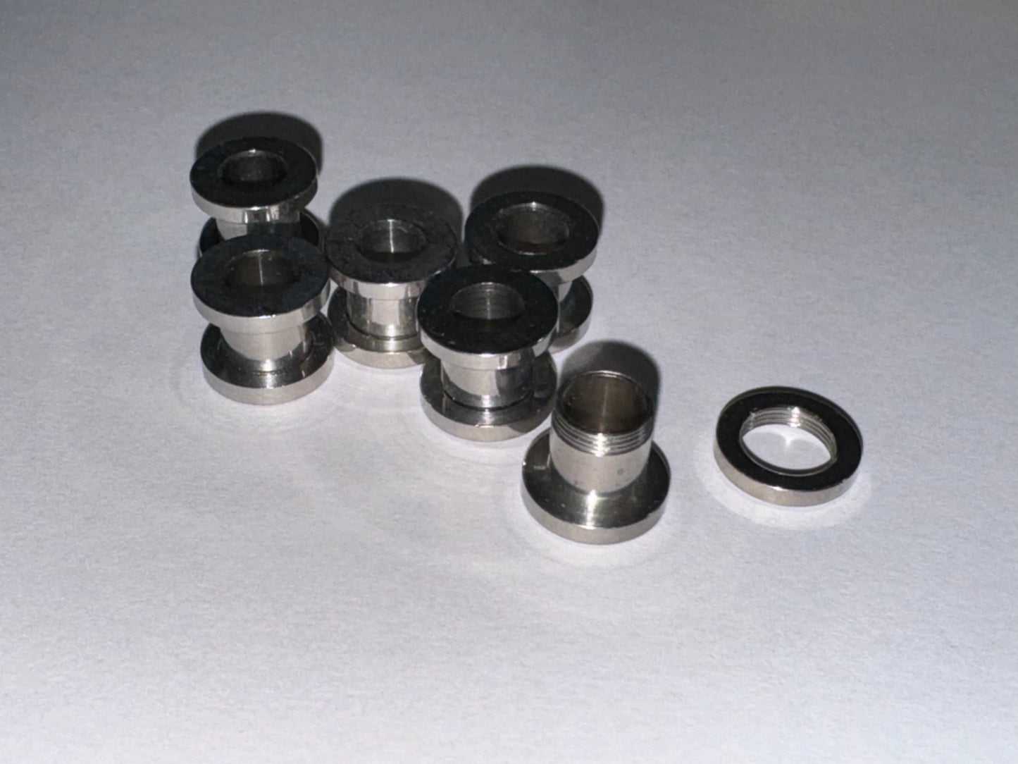 0 Gauge Surgical Steel Plugs