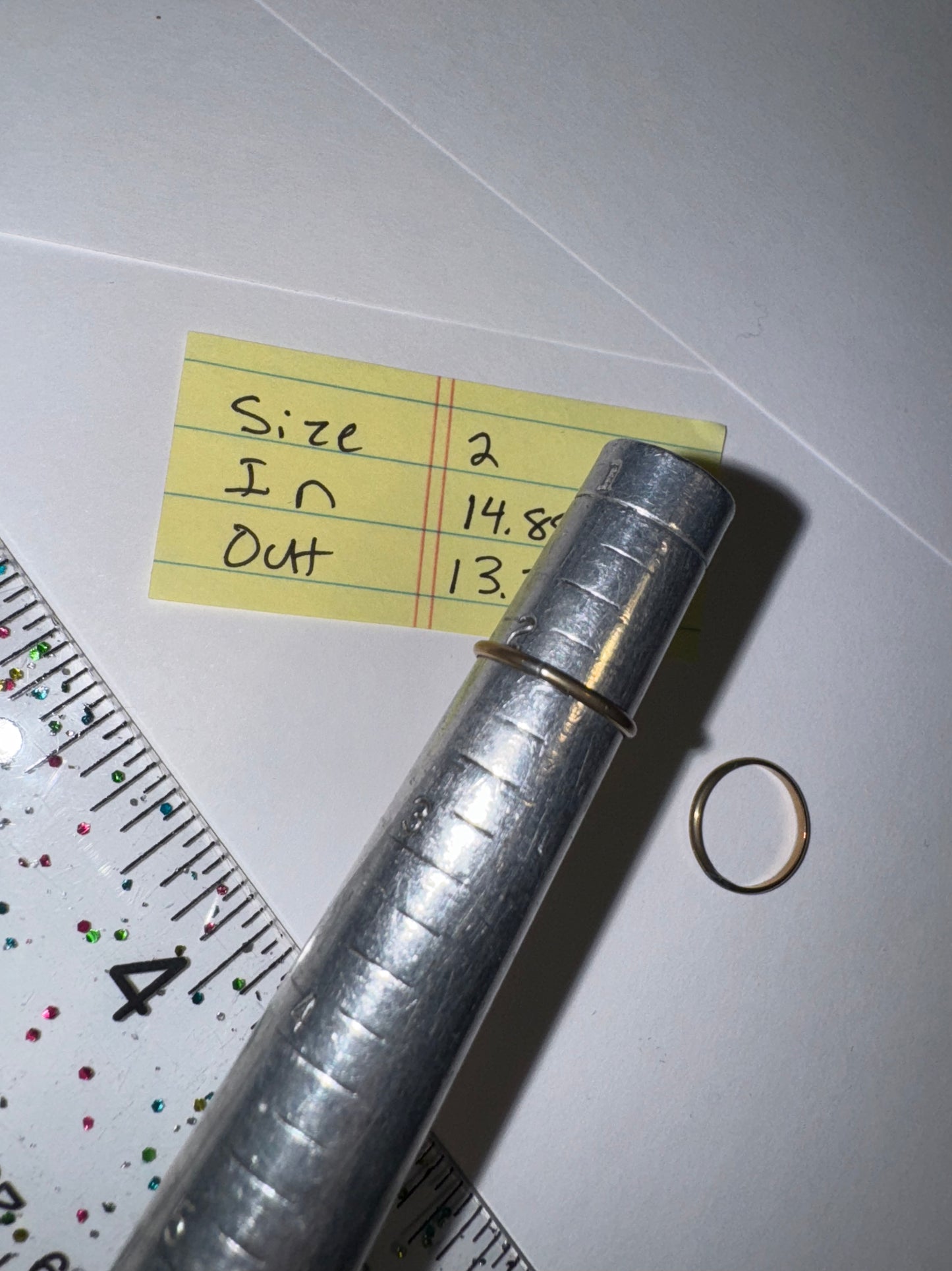 1.33mm Gold Filled Plain Band Ring, Size 2