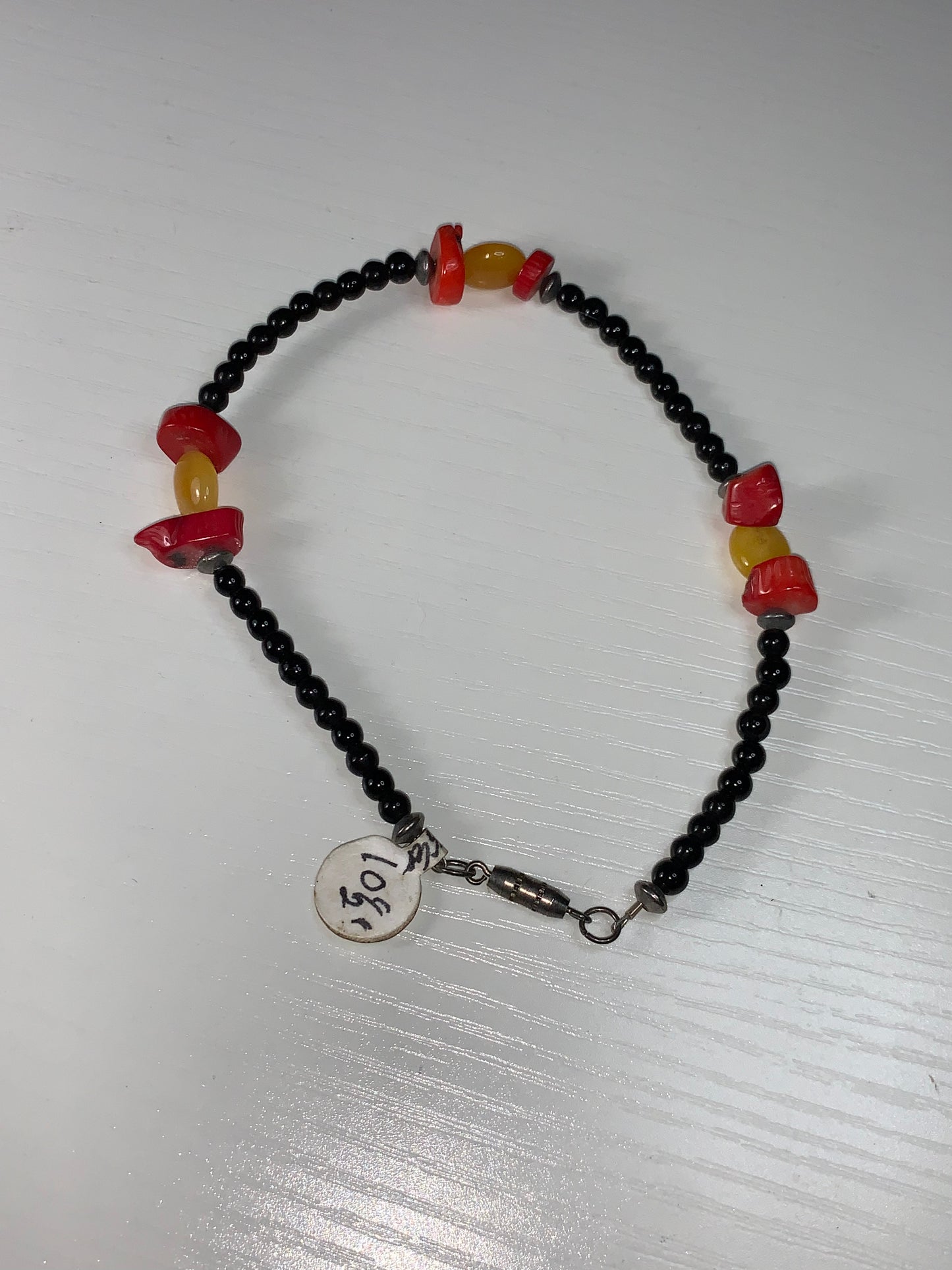 Aragonite and Obsidian Bracelet/Anklet