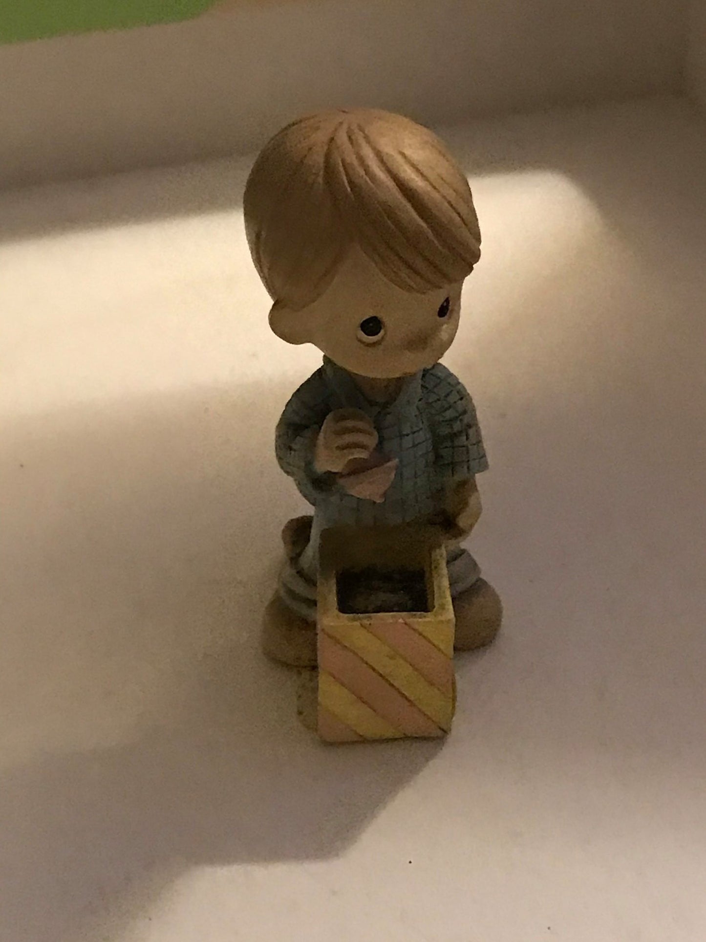 Vintage 1998 Precious Moments Little Boy Holiday Figurine with puppy