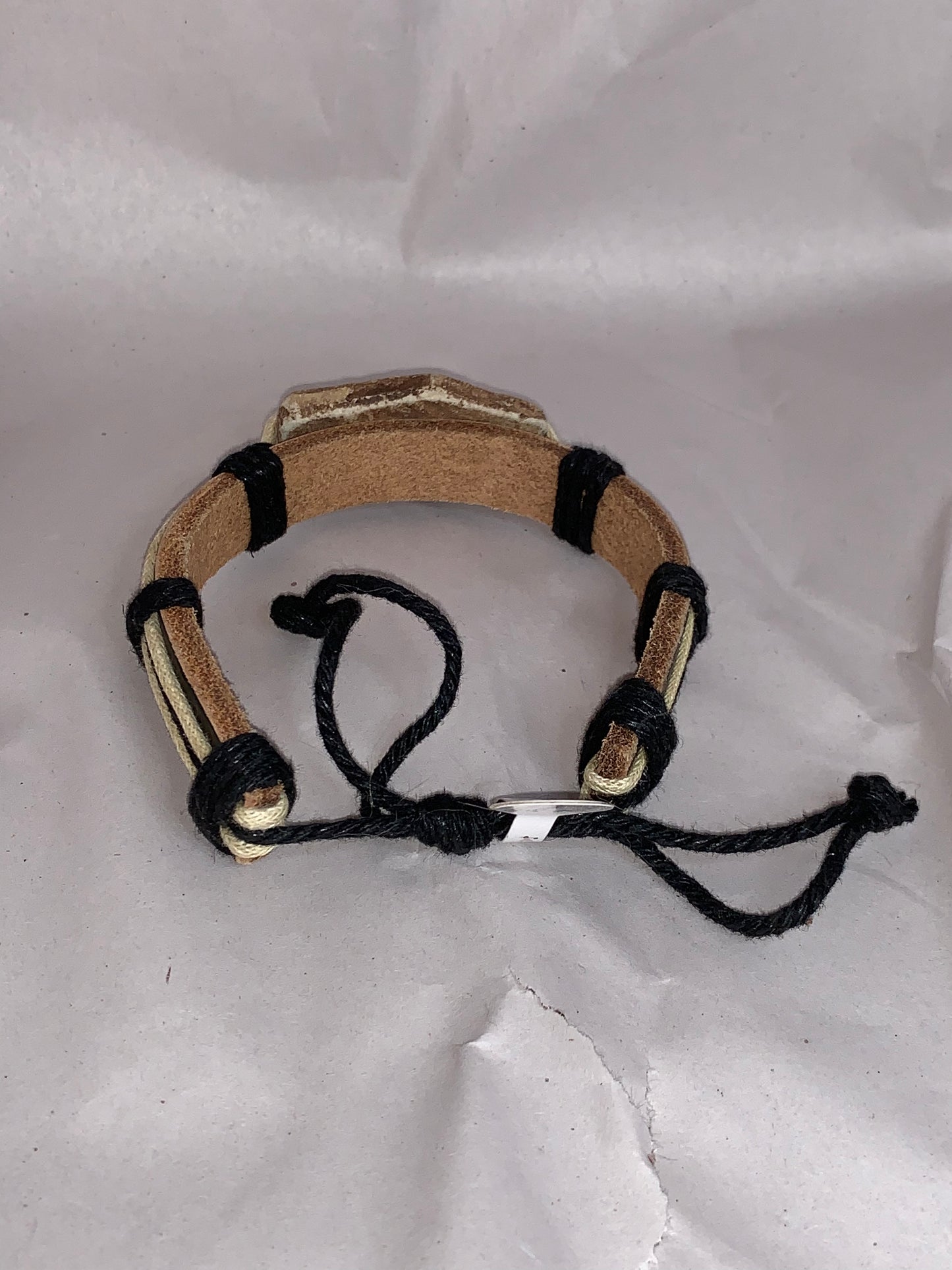 12" Long Leather Bracelet with Fish Design