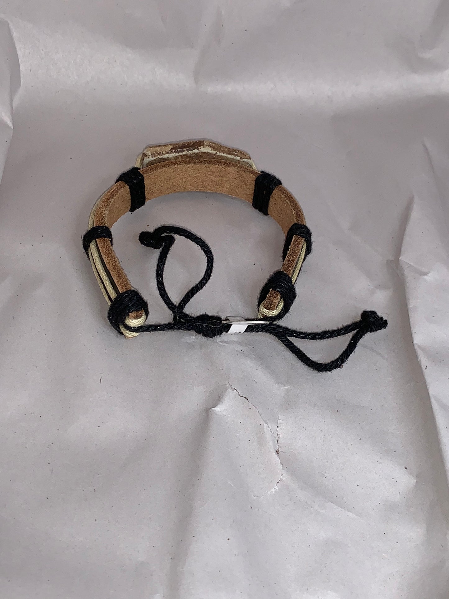 12" Long Leather Bracelet with Fish Design
