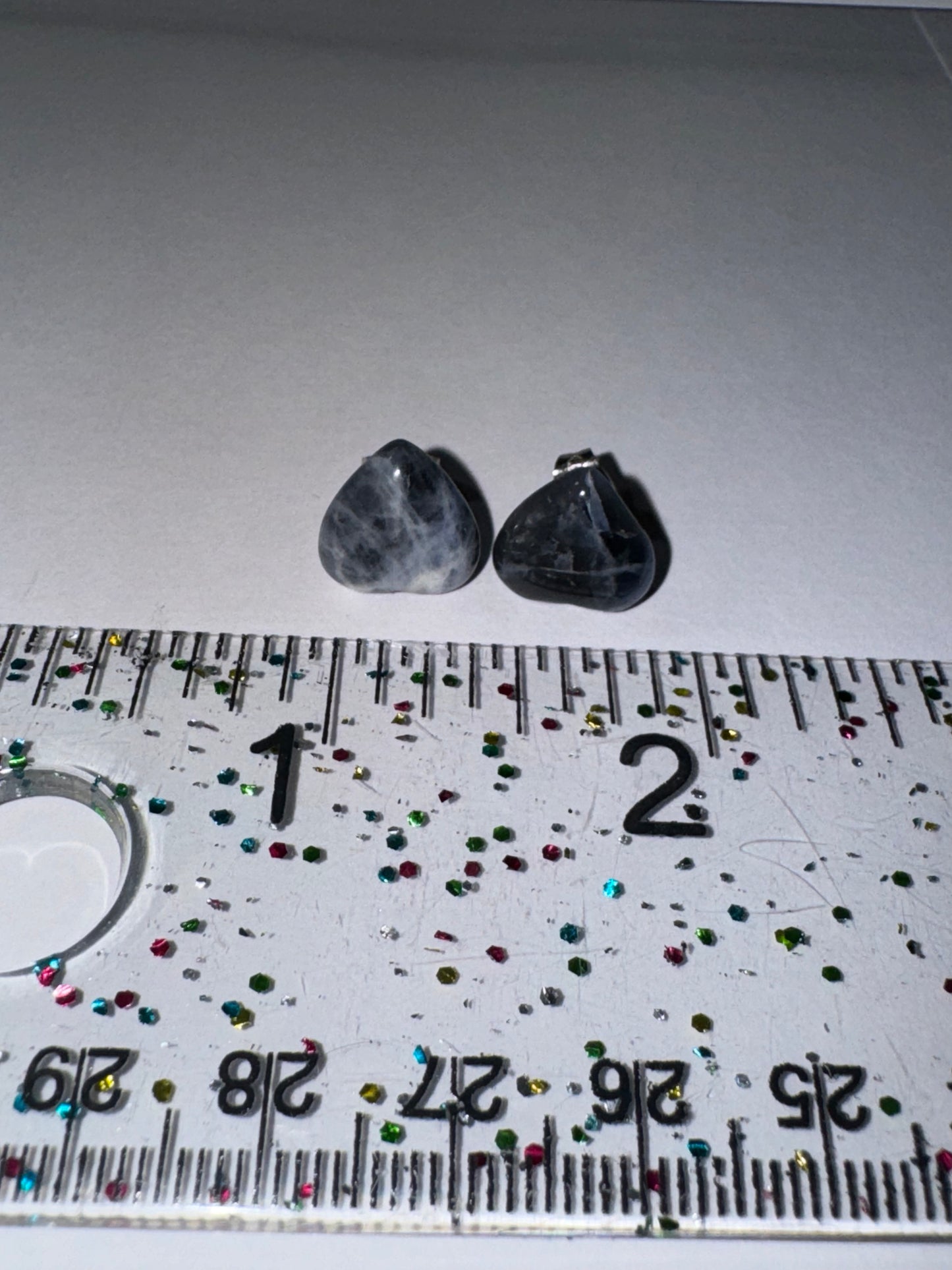 12 Mm Heart Shaped Sodalite Post Earrings