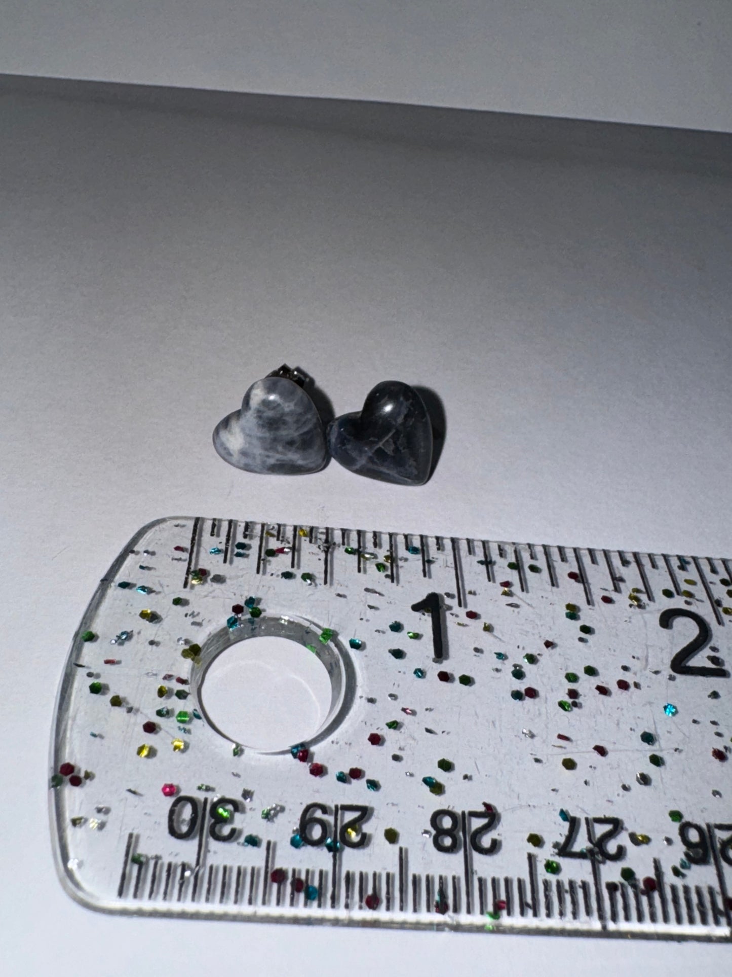12 Mm Heart Shaped Sodalite Post Earrings