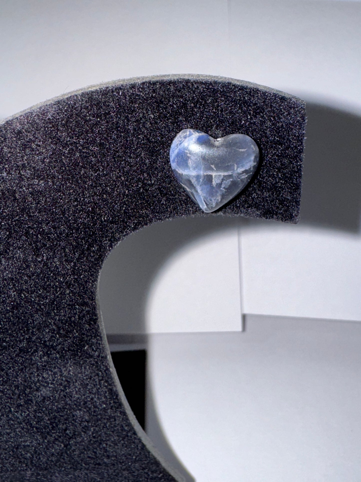 12 Mm Heart Shaped Sodalite Post Earrings