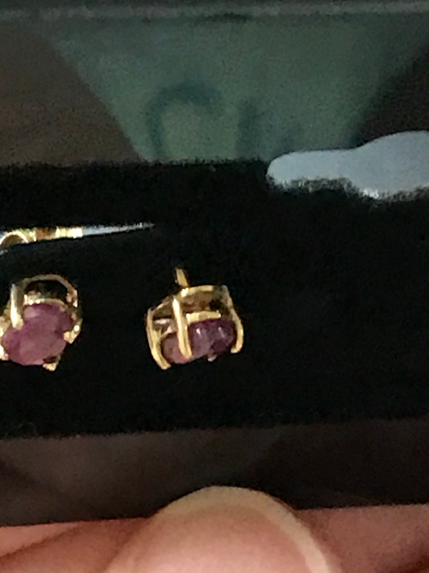 14K 5x3 Oval Natural Ruby Post Earrings