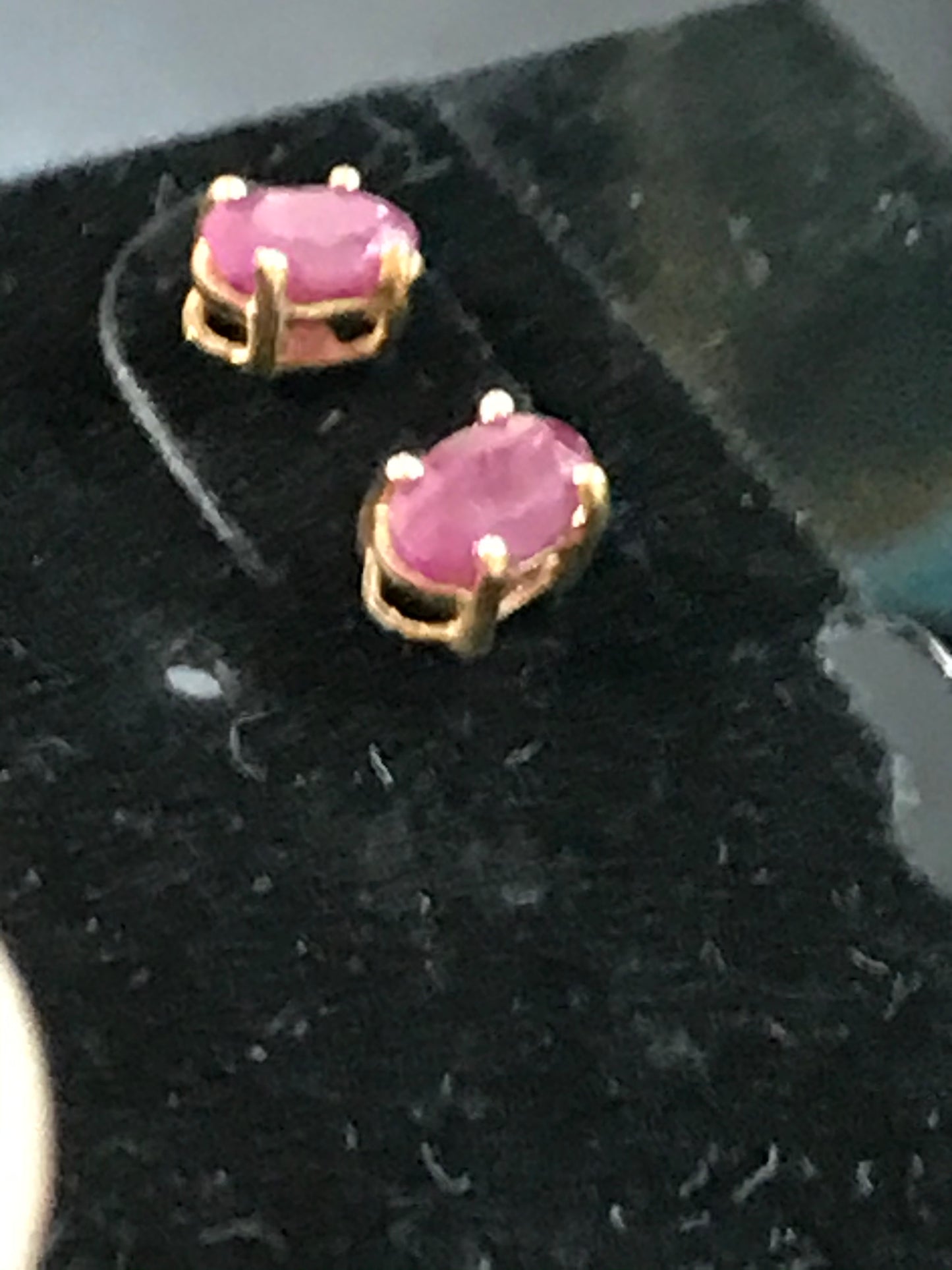 14K 5x3 Oval Natural Ruby Post Earrings