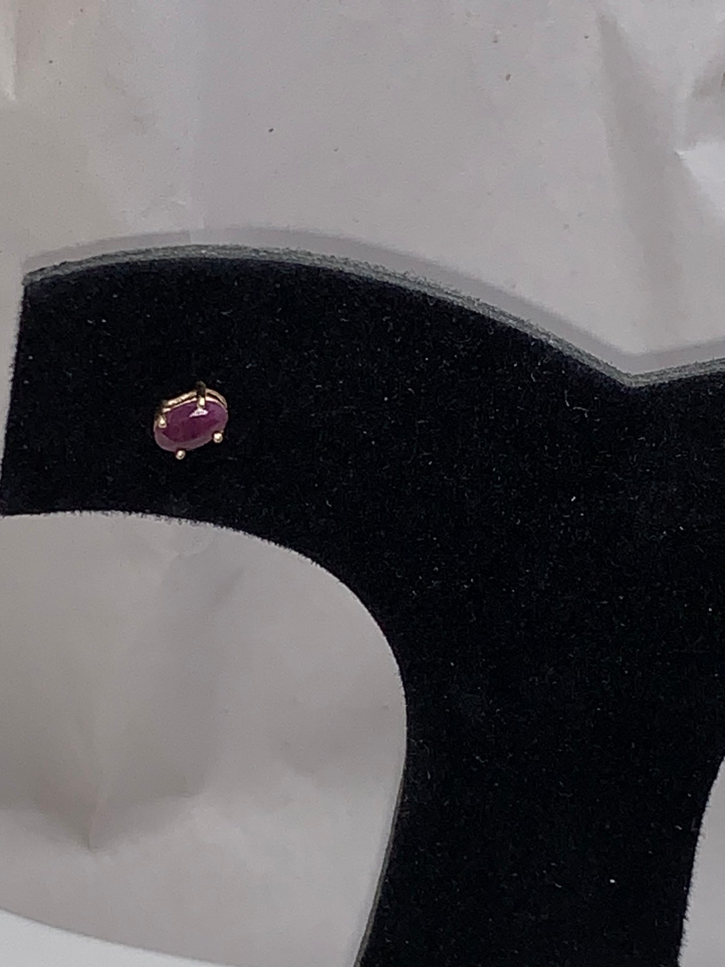 14K 5x3 Oval Natural Ruby Post Earrings