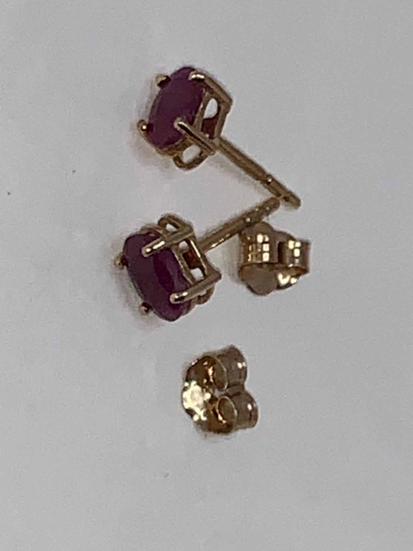 14K 5x3 Oval Natural Ruby Post Earrings