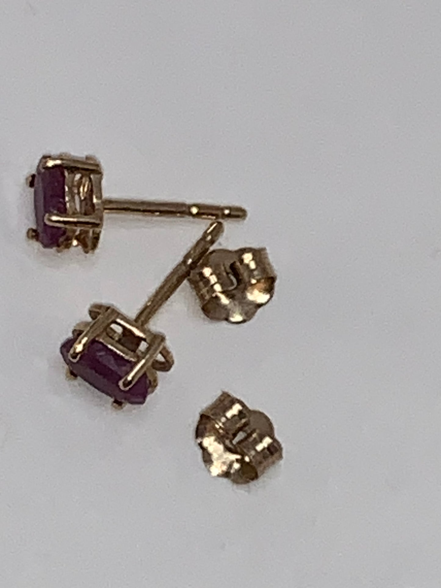 14K 5x3 Oval Natural Ruby Post Earrings