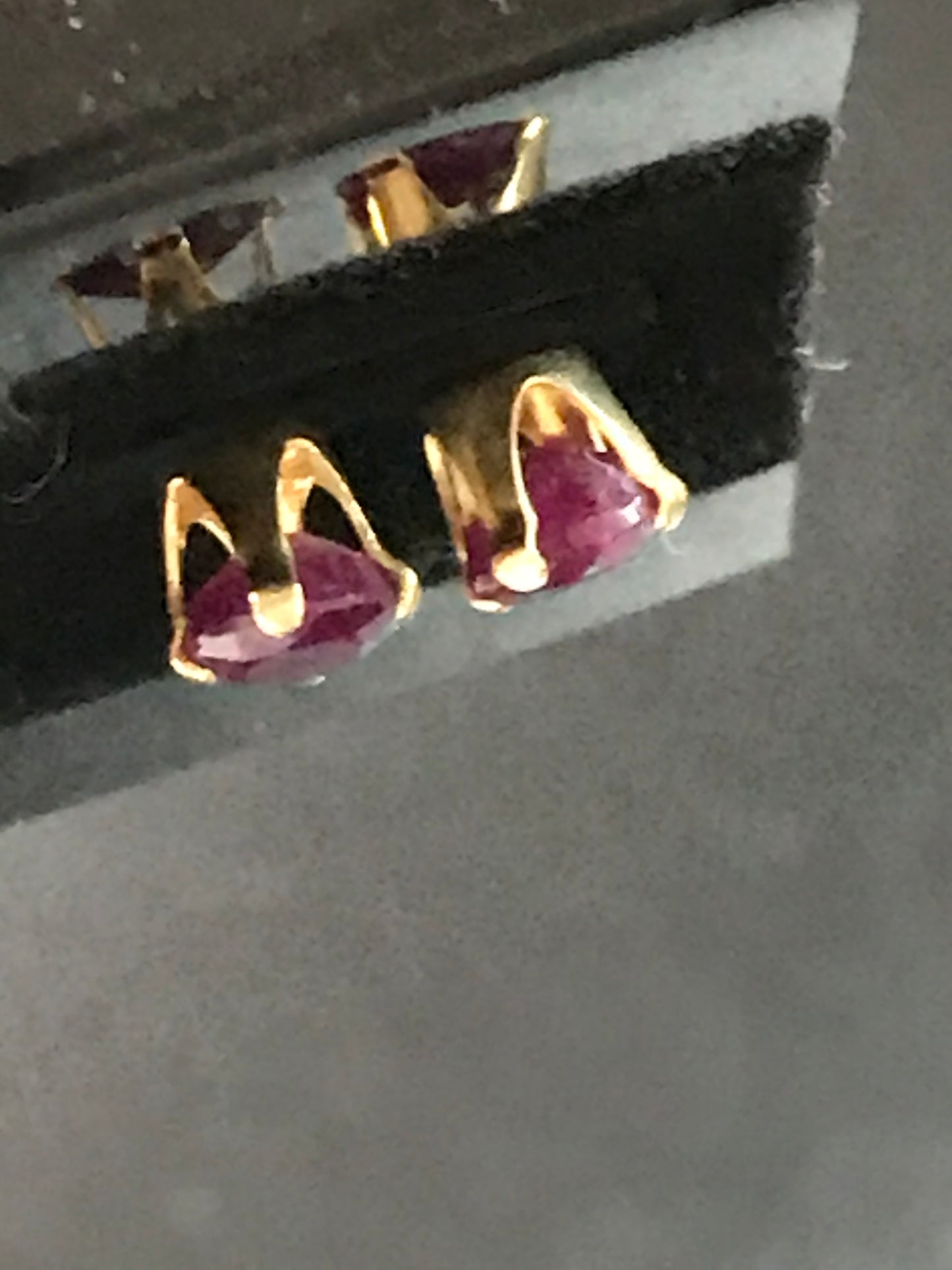 14Kt Gold 5mm Round Natural Ruby Post Earrings