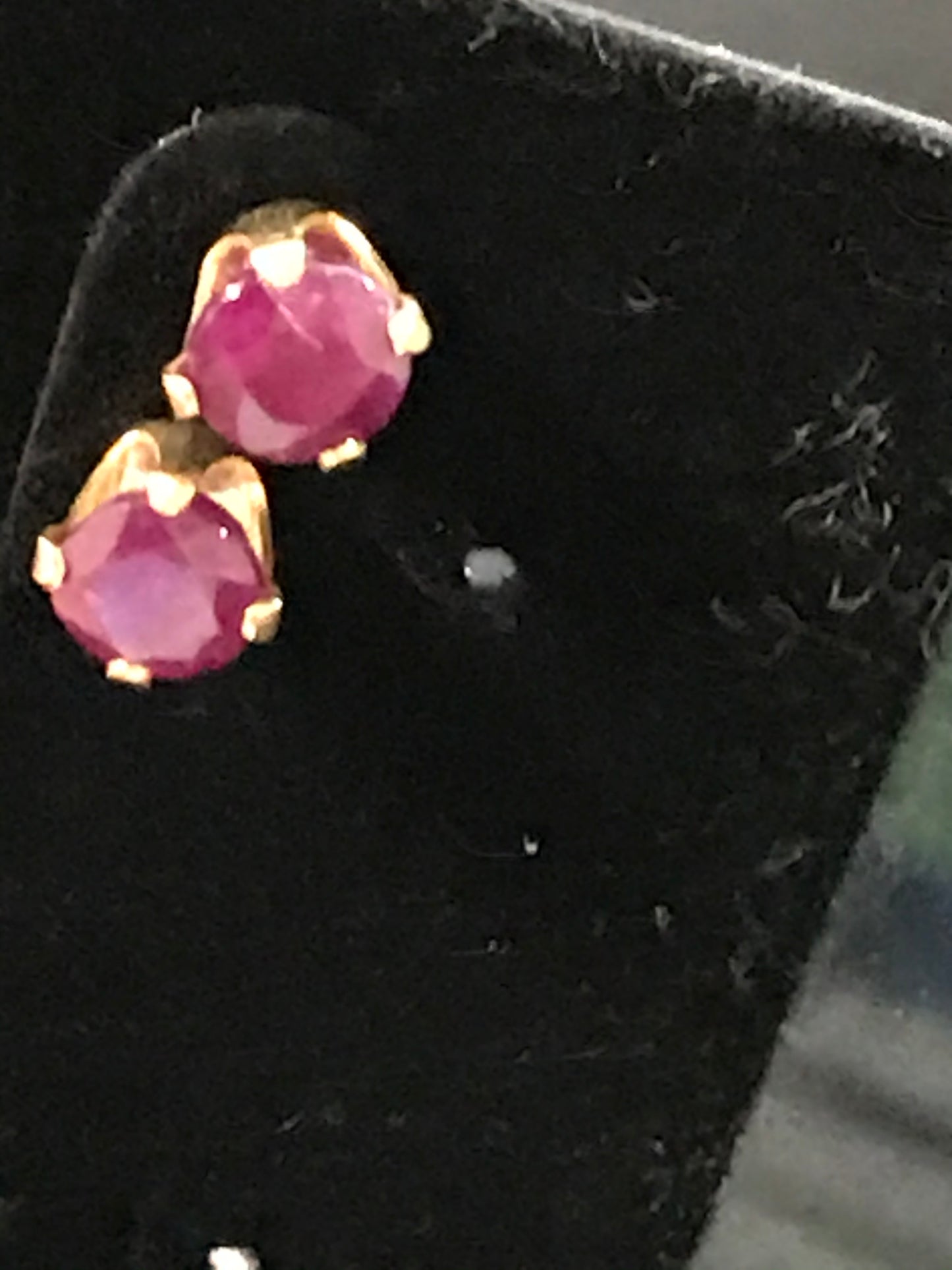 14Kt Gold 5mm Round Natural Ruby Post Earrings