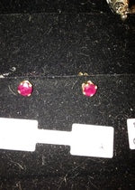 14Kt Gold 5mm Round Natural Ruby Post Earrings