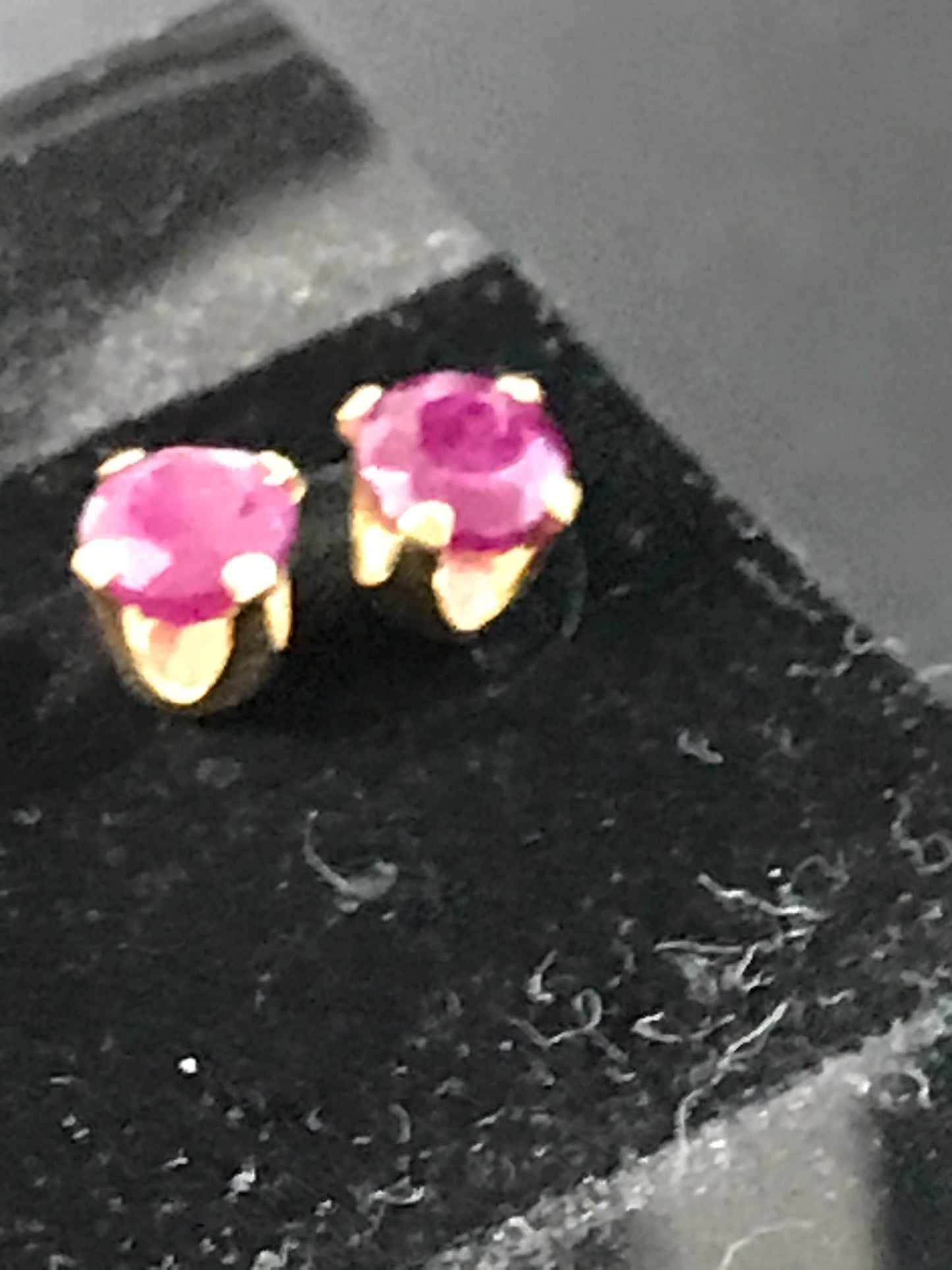 14Kt Gold 5mm Round Natural Ruby Post Earrings