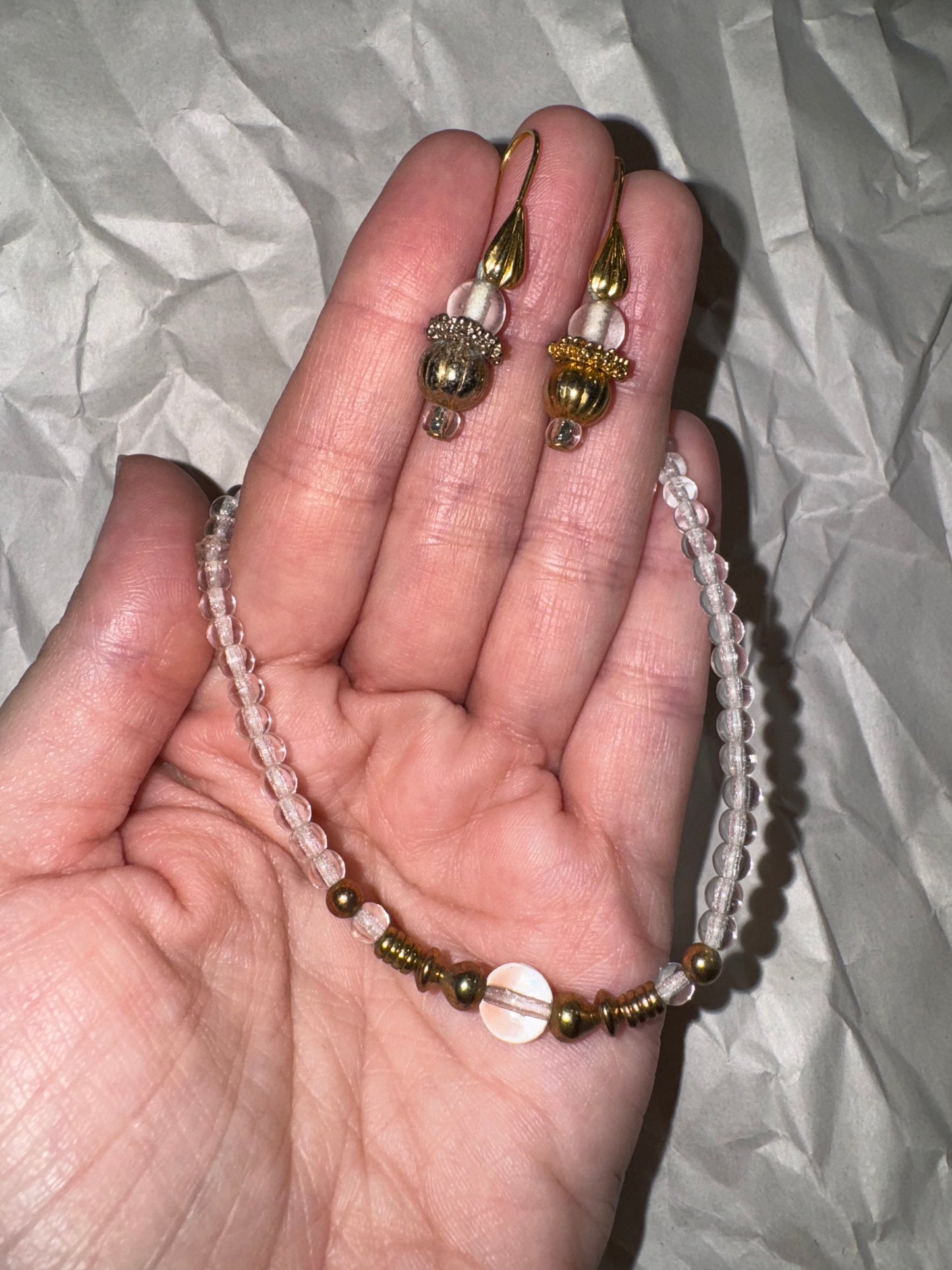14 3/4" Necklace With Matching Earrings