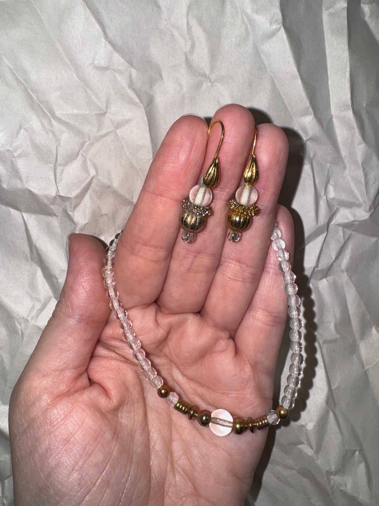14 3/4" Necklace With Matching Earrings