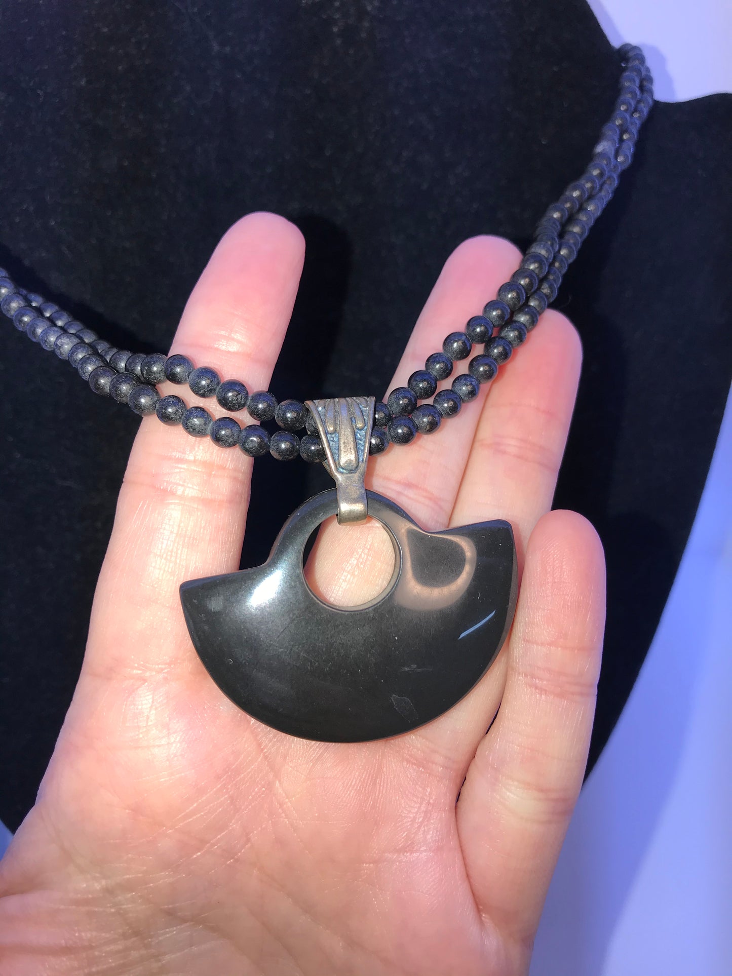 16" Black Obsidian Necklace