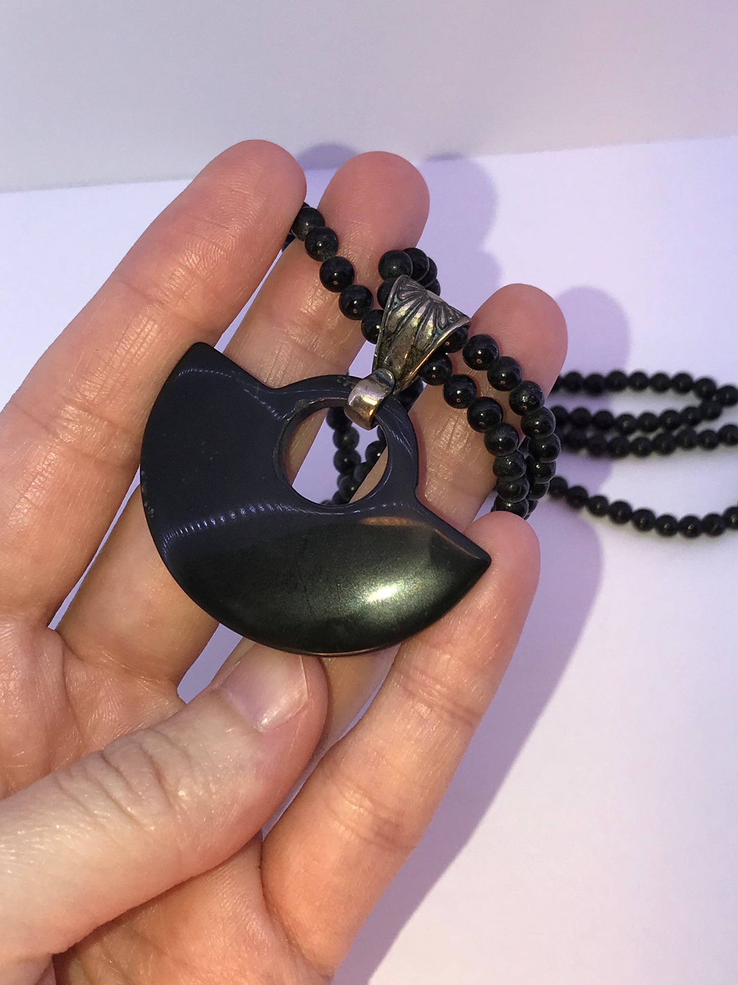 16" Black Obsidian Necklace