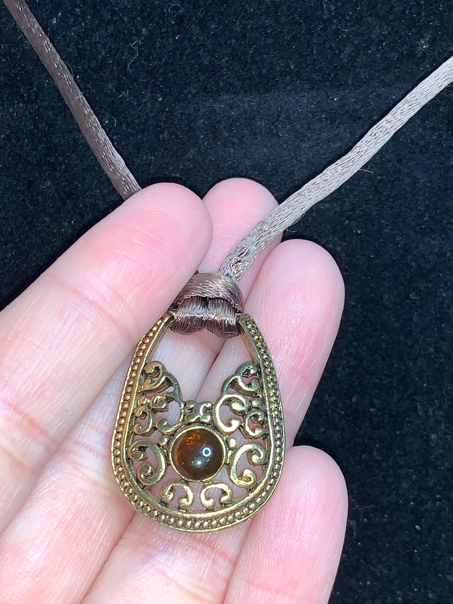 16" Brown Satin Cord Necklace
