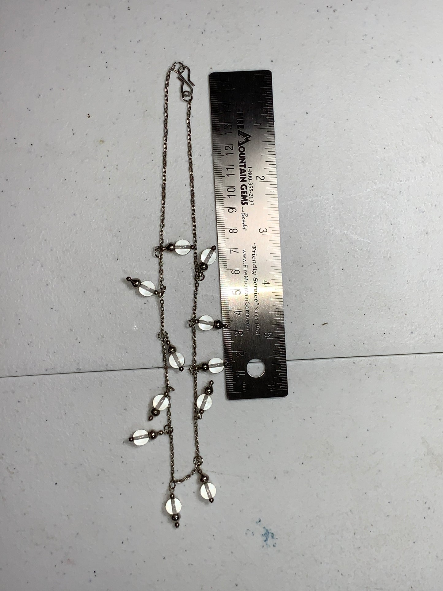16 1/2" Long Cable chain and Quartz Necklace