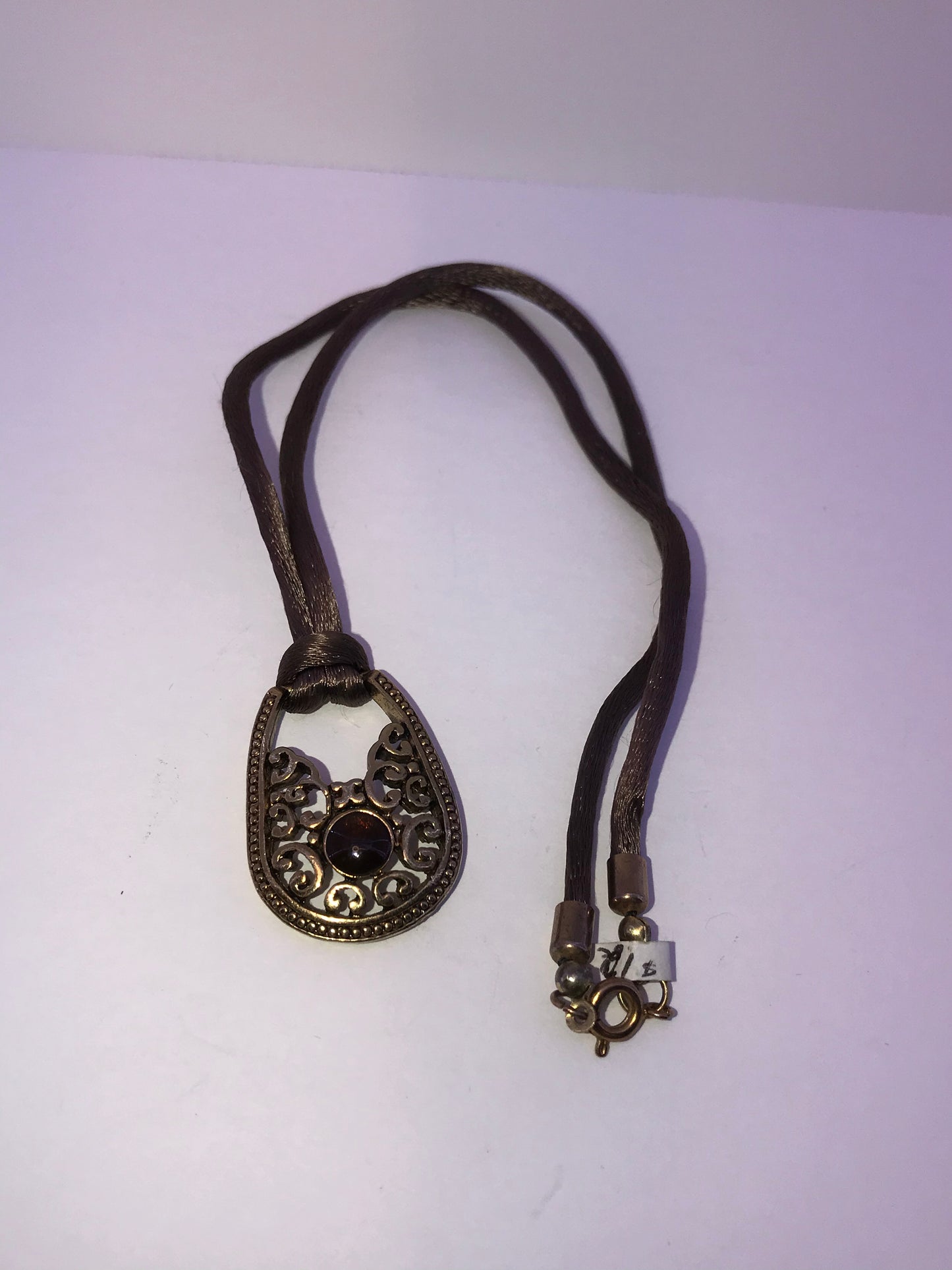 16" Brown Satin Cord Necklace