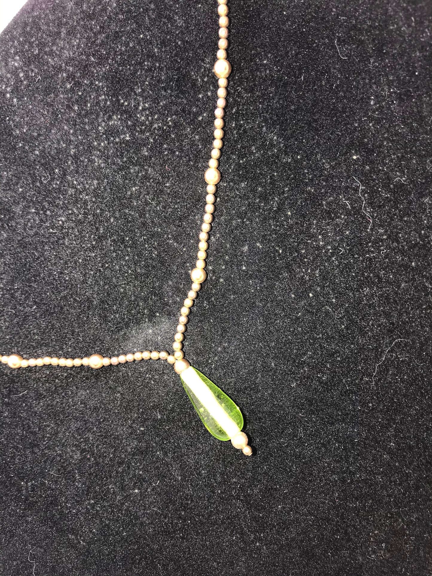 16" Gold and Green Necklace and Earring Set