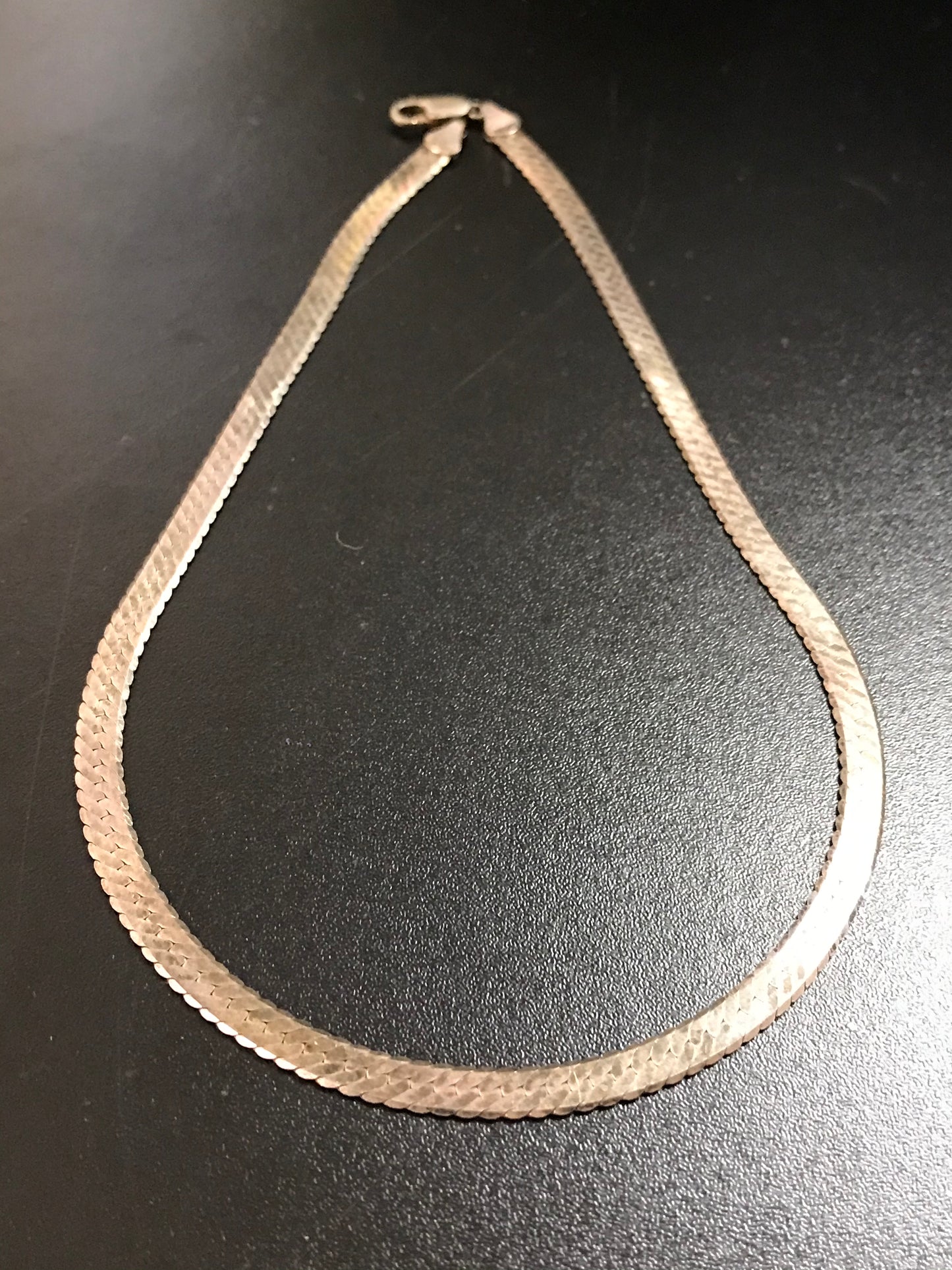 16" 6mm Herringbone Silver Necklace