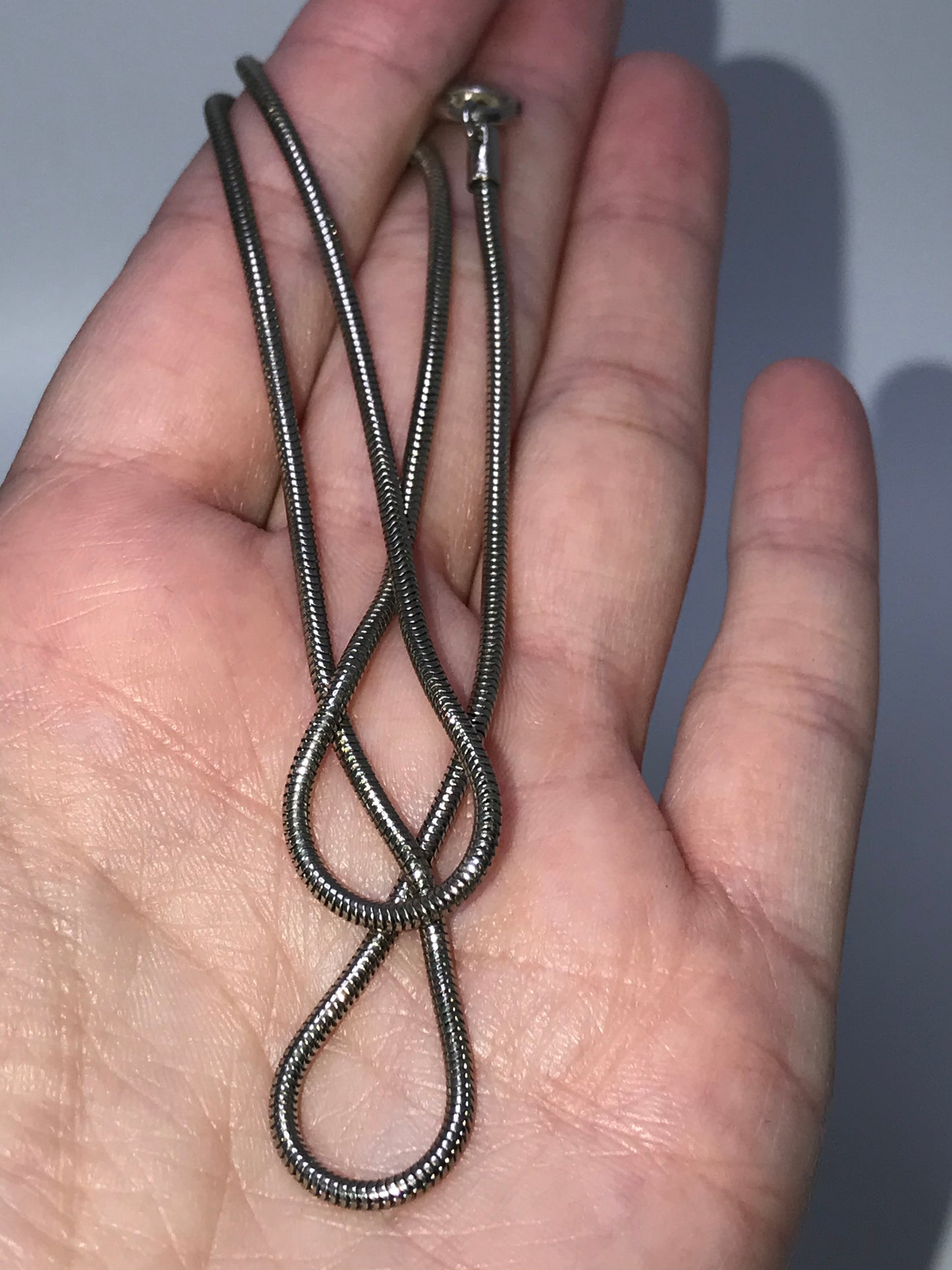 17" 2mm Pewter Snake Chain Necklace