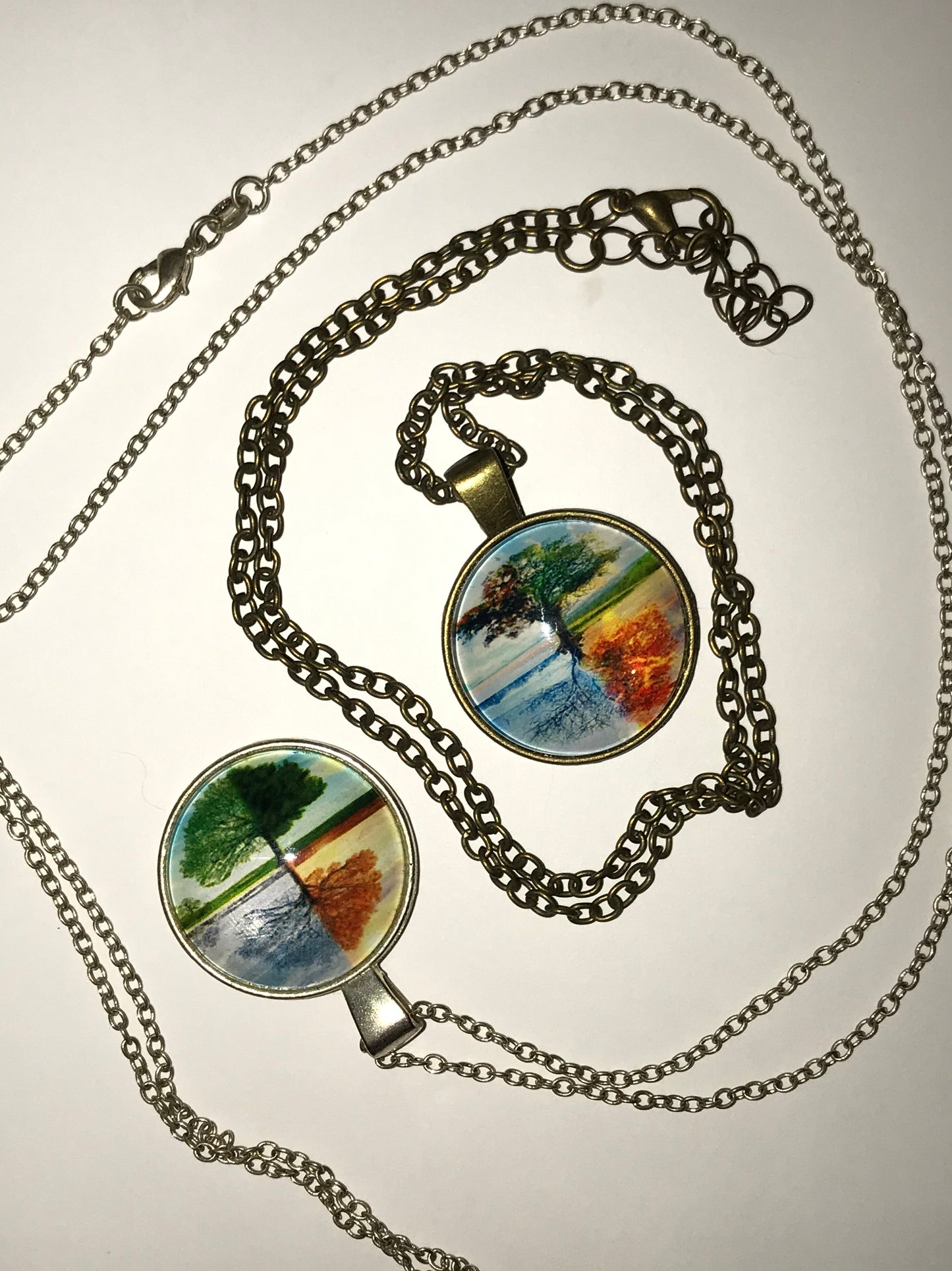 18" 4 Seasons Tree Brass Necklace
