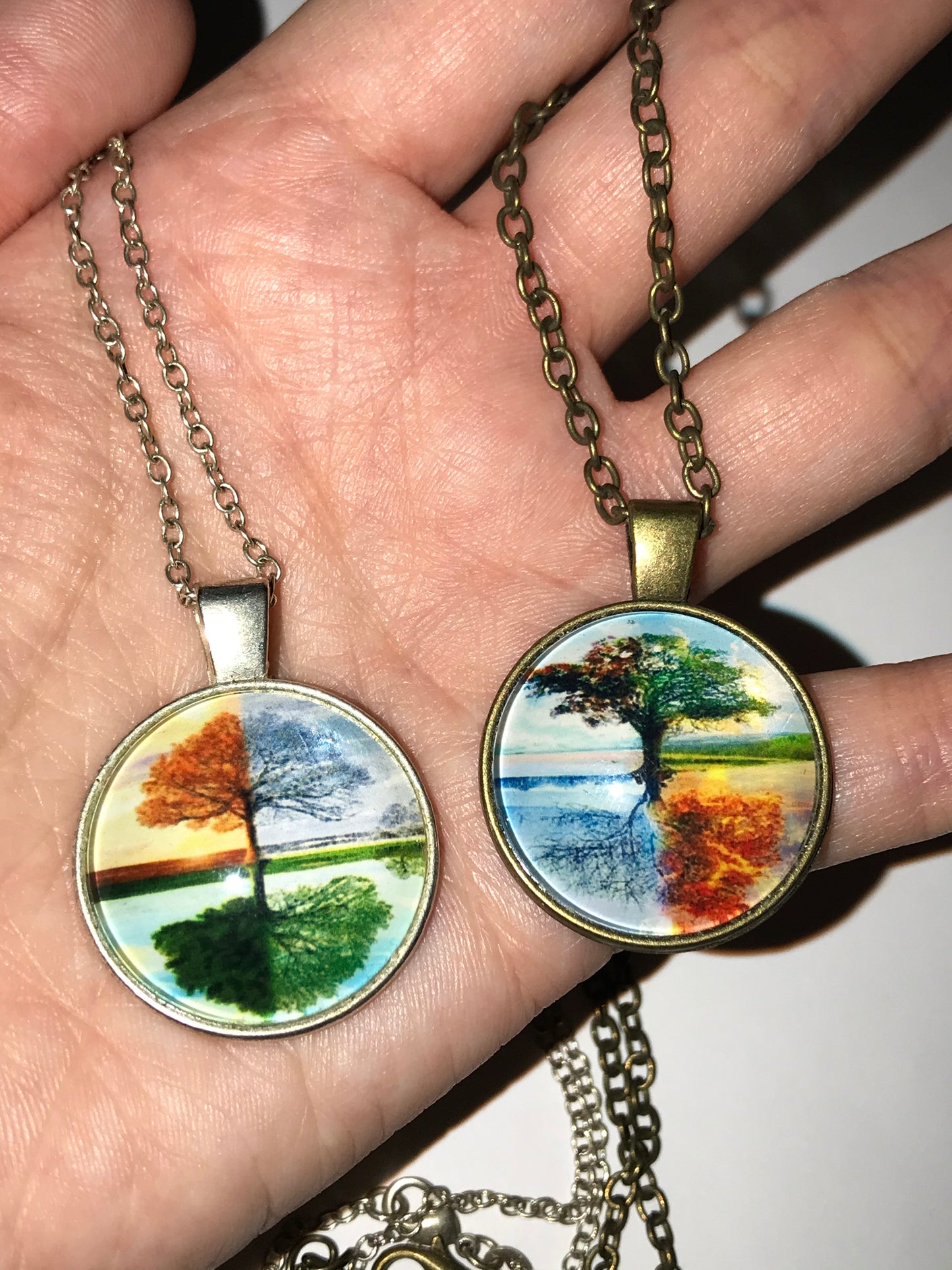 18" 4 Seasons Tree Brass Necklace