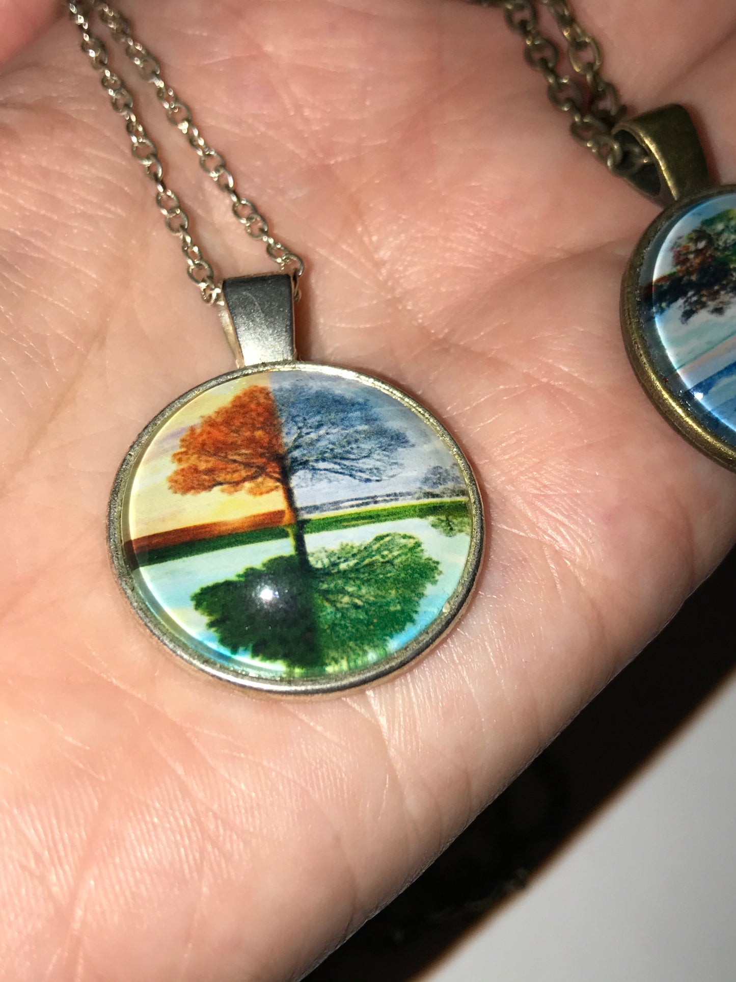 18" 4 Seasons Tree Brass Necklace