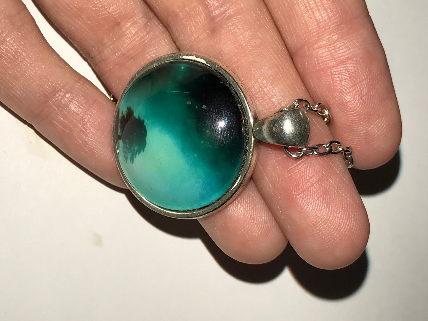 18" Tree at Night in the distance Necklace
