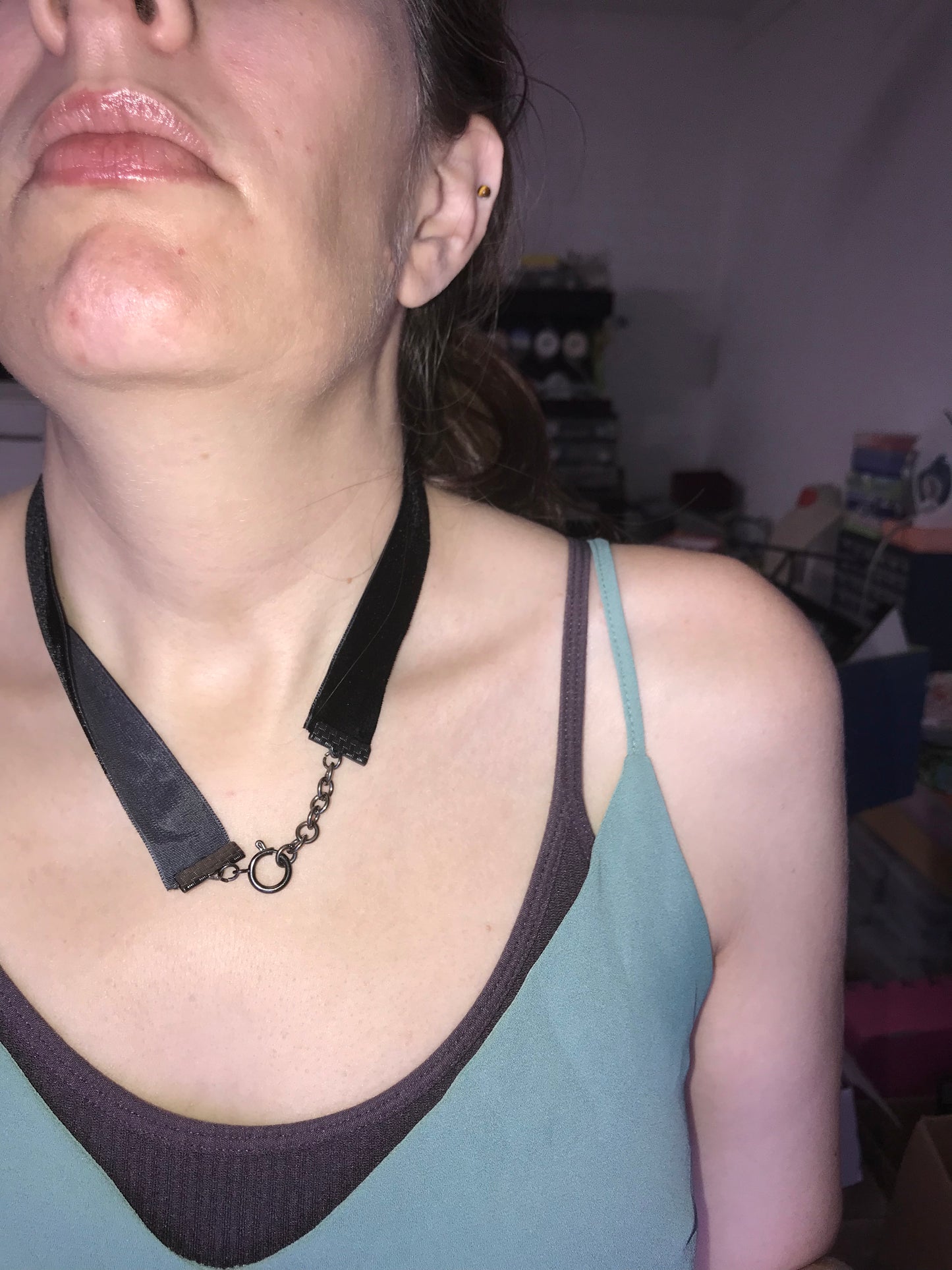 18" long Black Velvet Choker Necklace