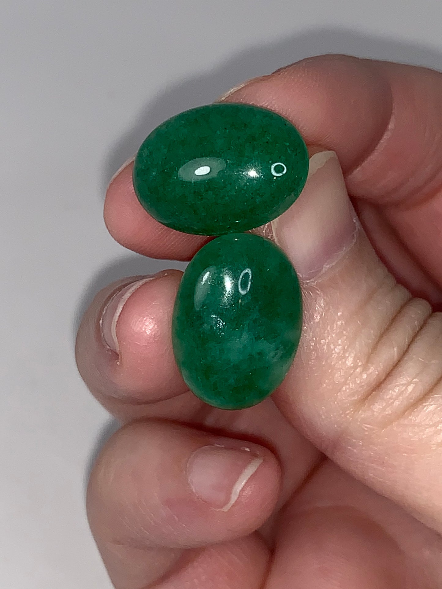 18x13mm Oval Green Aventurine Post Earrings