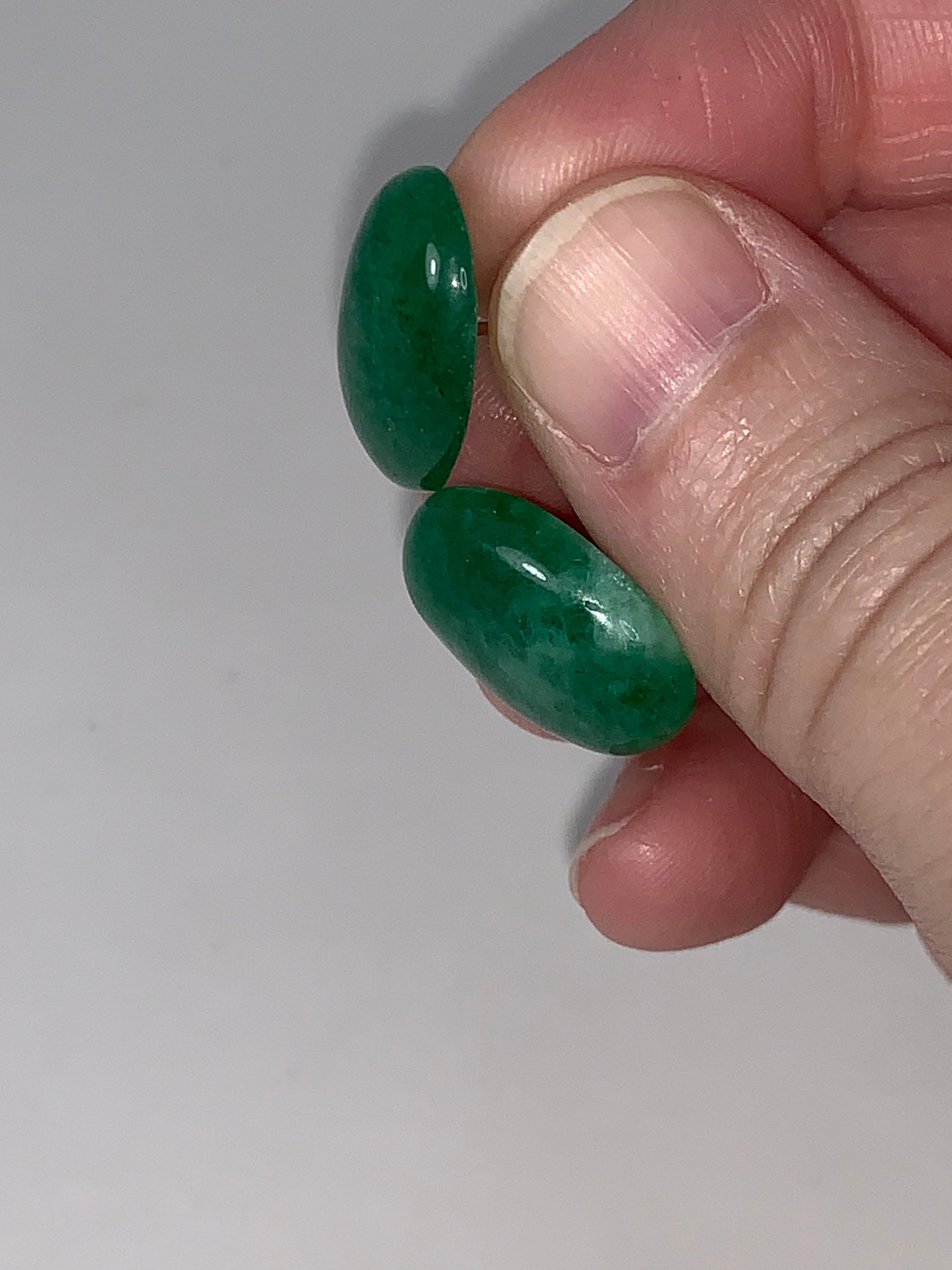 18x13mm Oval Green Aventurine Post Earrings