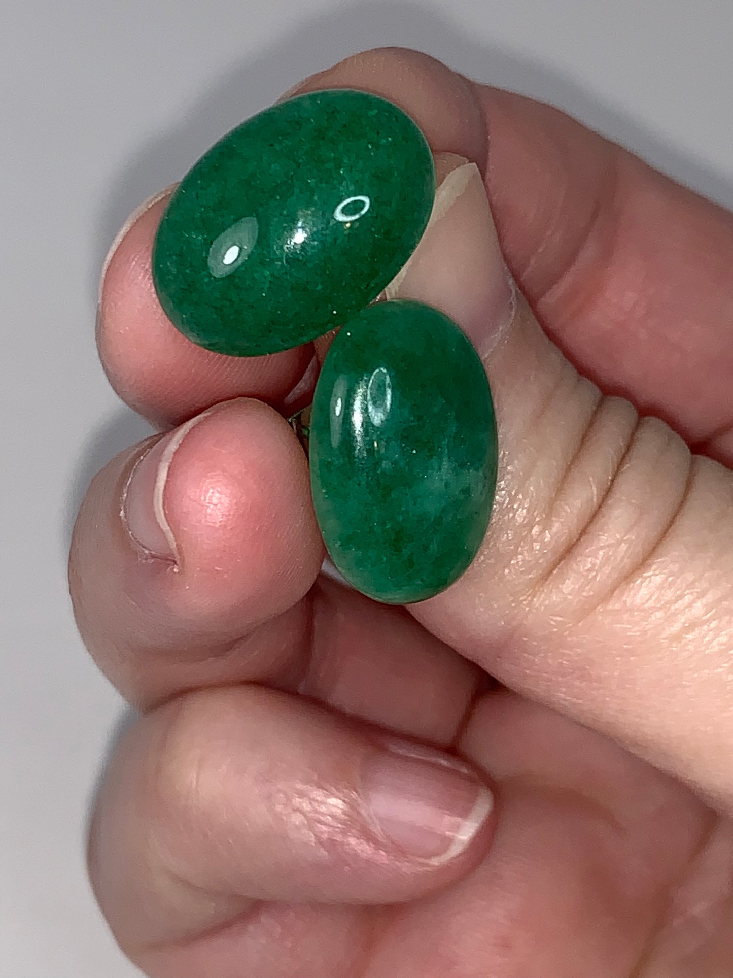 18x13mm Oval Green Aventurine Post Earrings