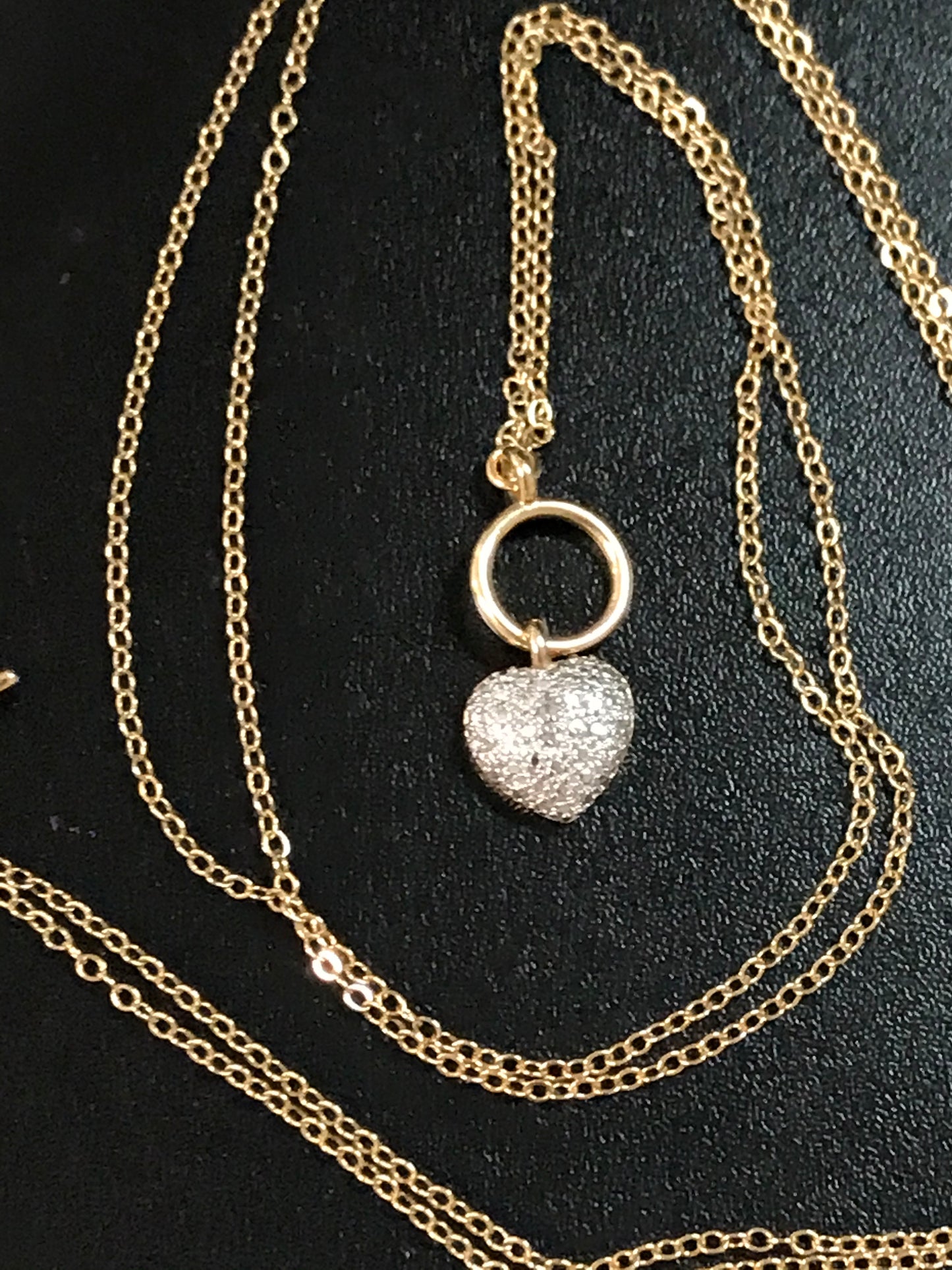 18" 14 Kt Gold Vermeil Cable Chain Toggle Necklace with Heart pendant