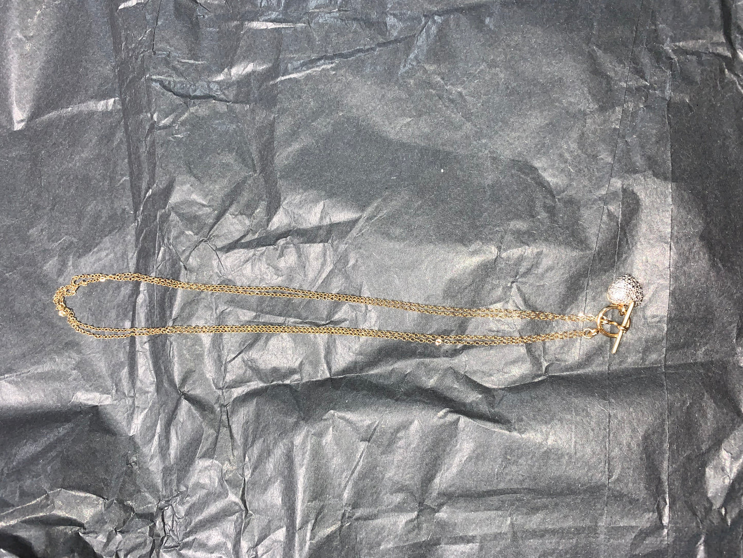 18" 14 Kt Gold Vermeil Cable Chain Toggle Necklace with Heart pendant
