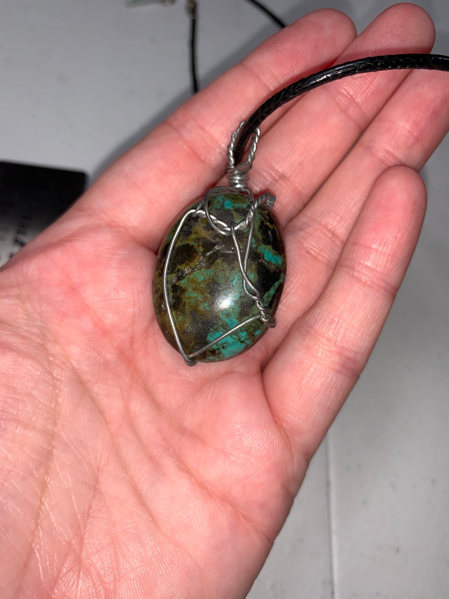 18" Turquoise Wire Wrap Necklace