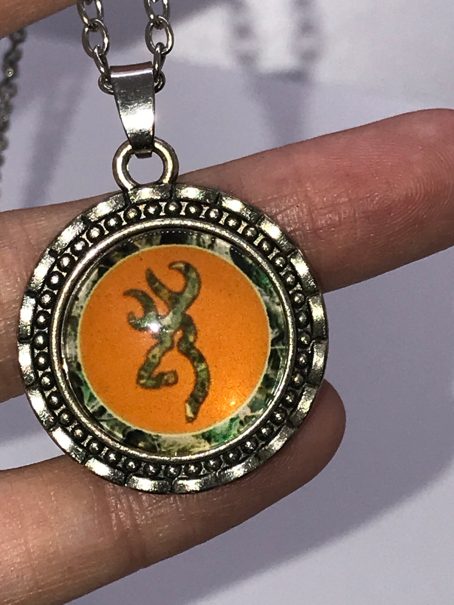 19 1/2" Orange Browning Necklace
