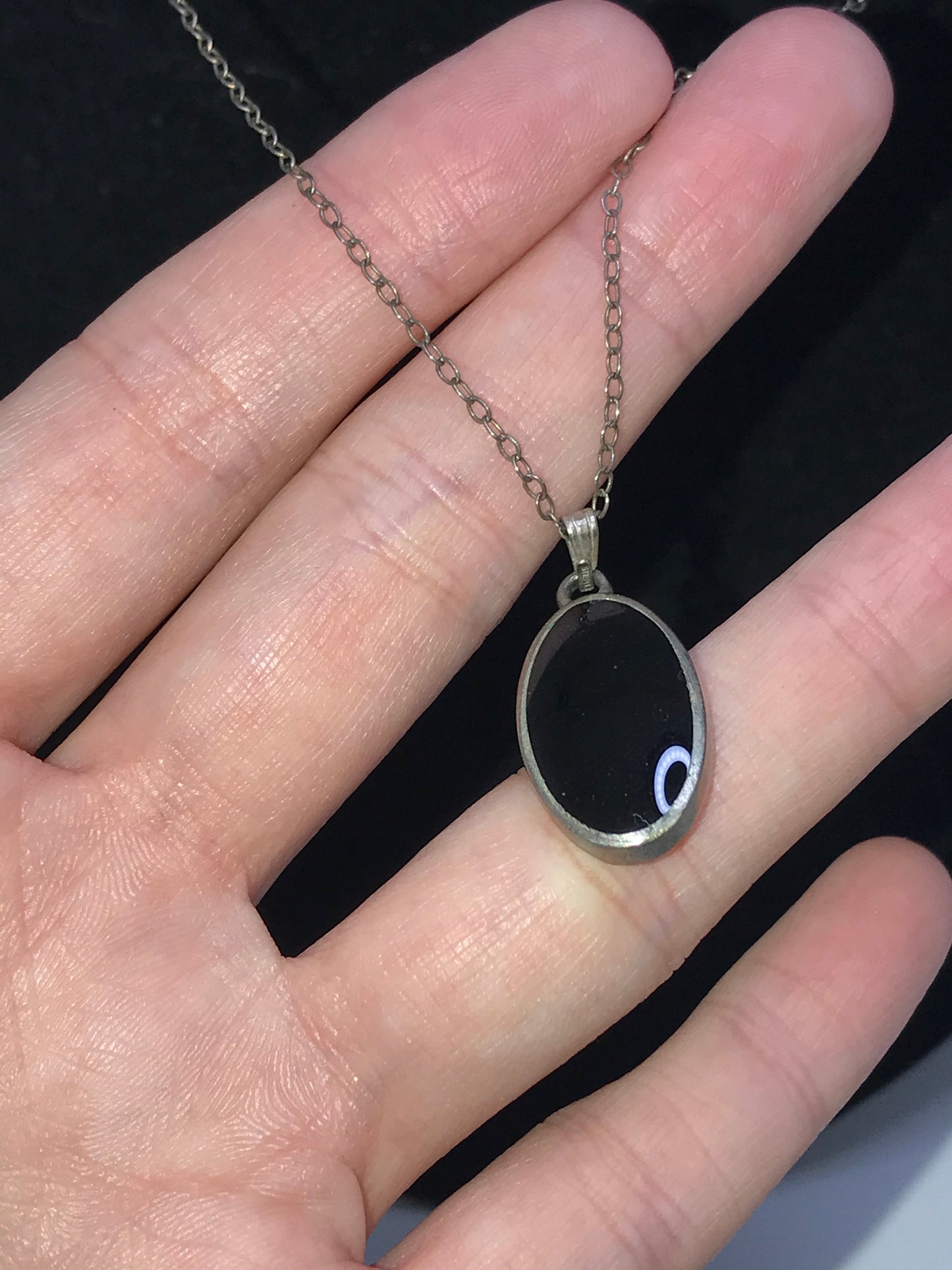 19" Vintage Cable chain with Onyx Starburst Pendant