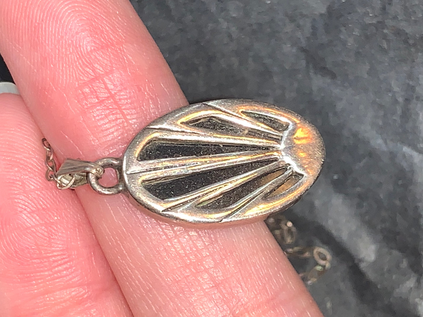 19" Vintage Cable chain with Onyx Starburst Pendant