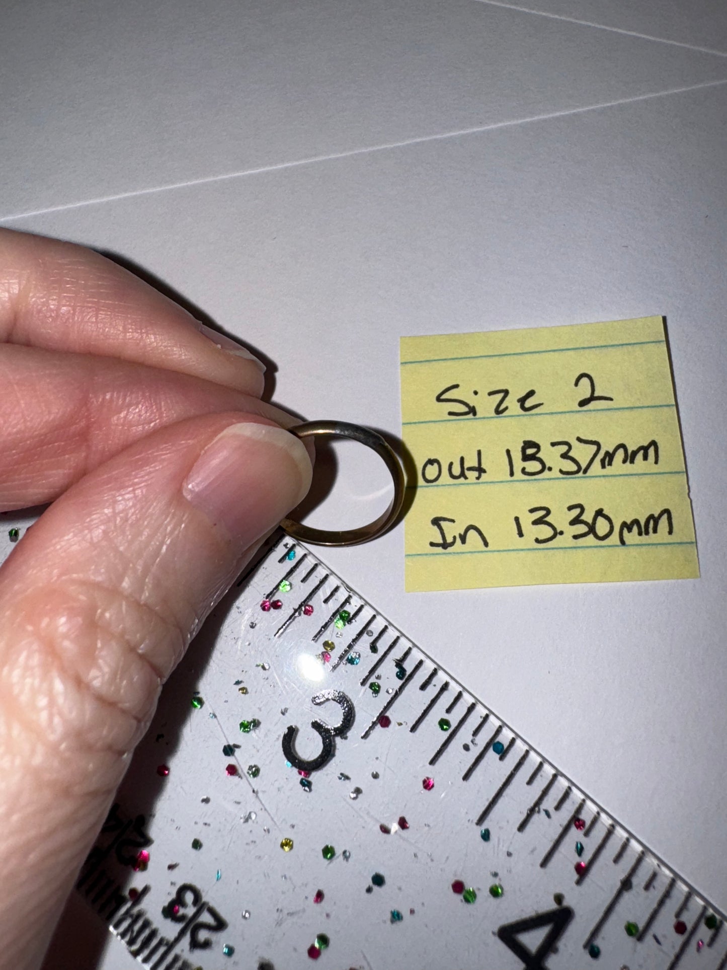 2.1mm Gold Filled Plain Band Ring, Size 2