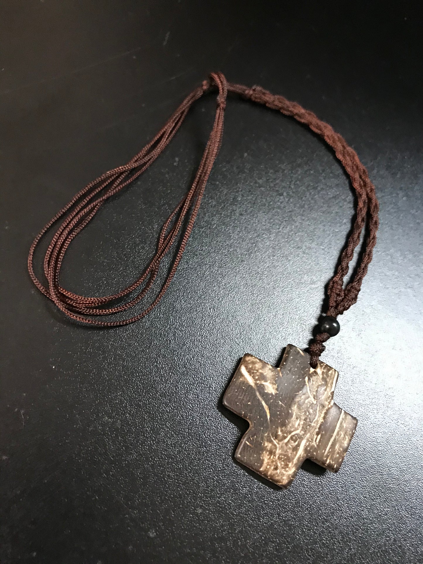 18" Adjustable Cotton and Coconut Shell Necklaces