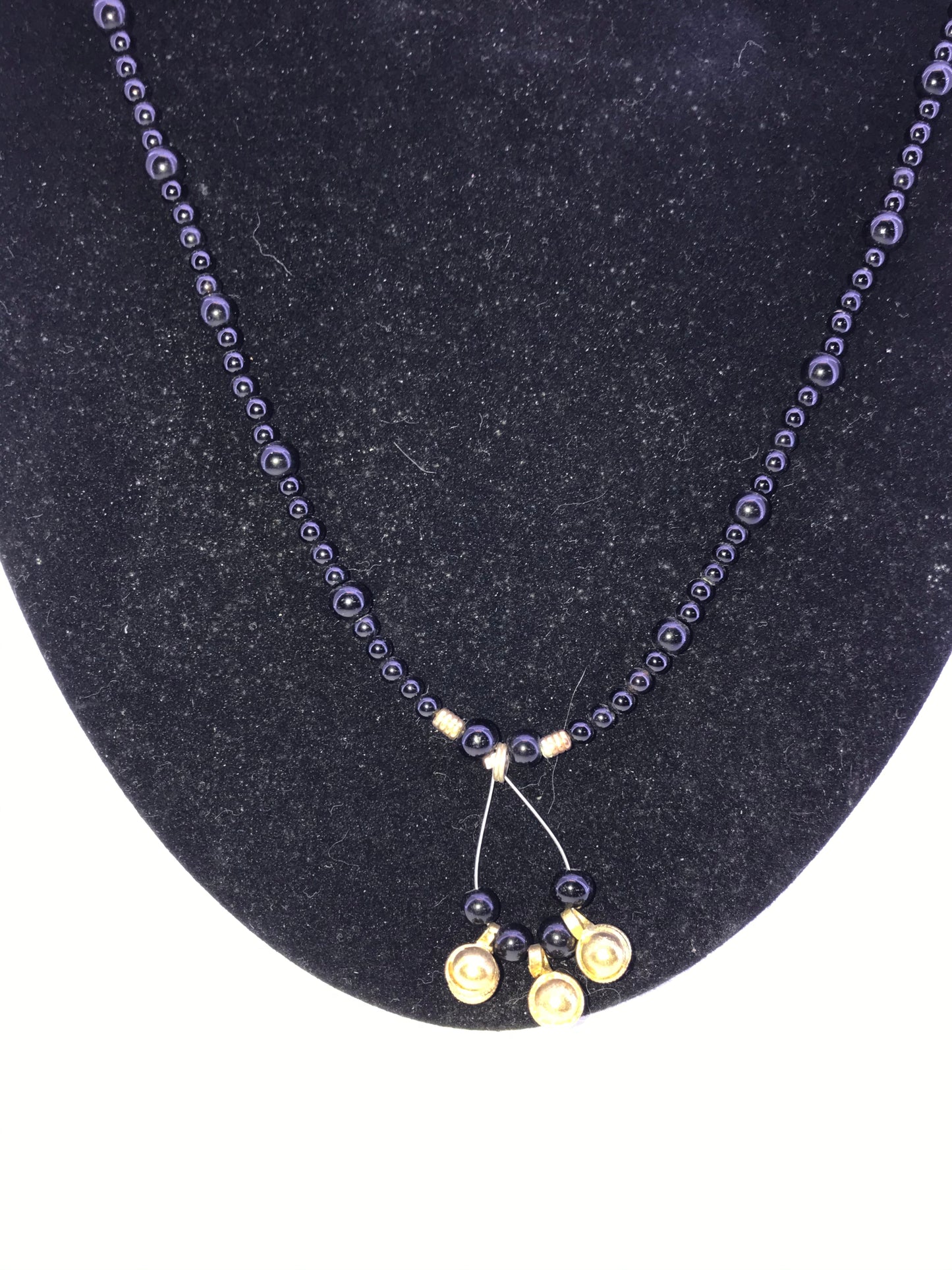 22" Long Onyx And Obsidian Beaded Necklace Set