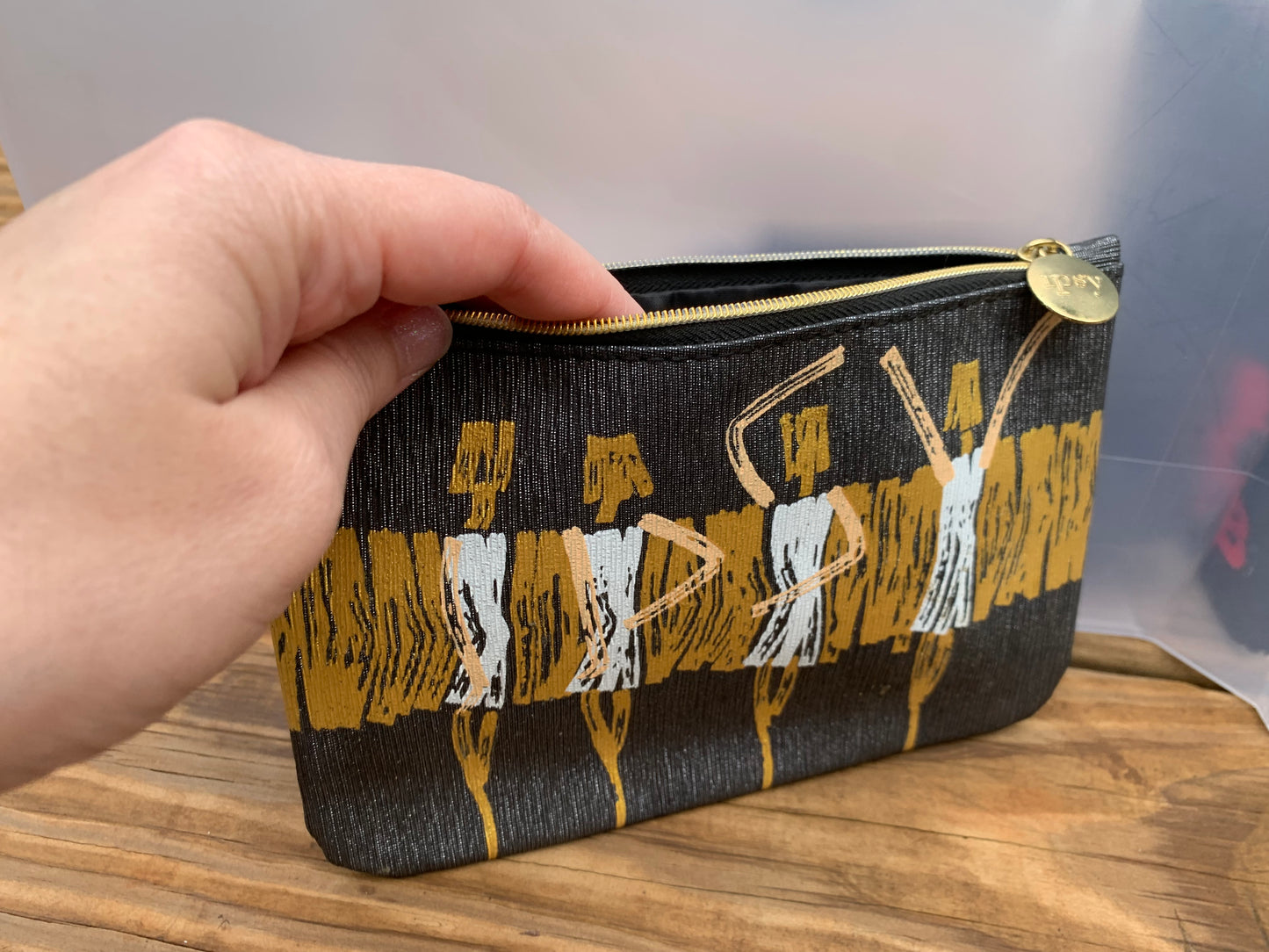 Metallic Grey Ipsy Makeup Bag