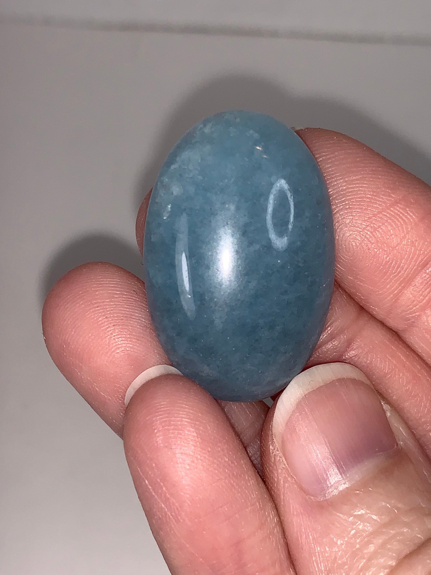 Oval Quartz Cabochon, Blue Dyed
