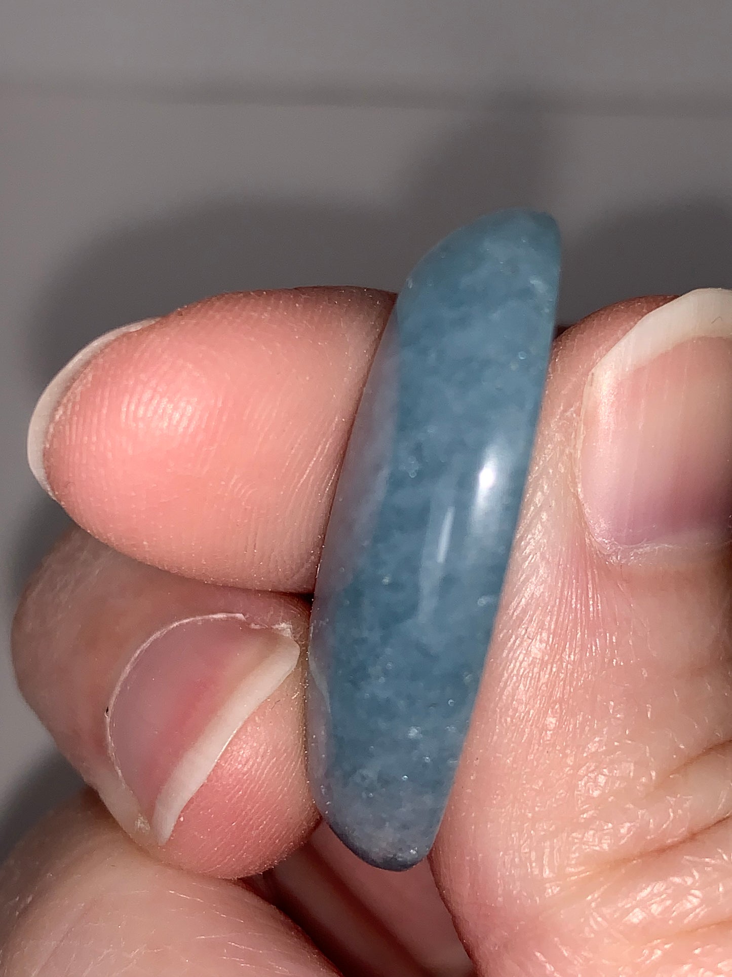 Oval Quartz Cabochon, Blue Dyed