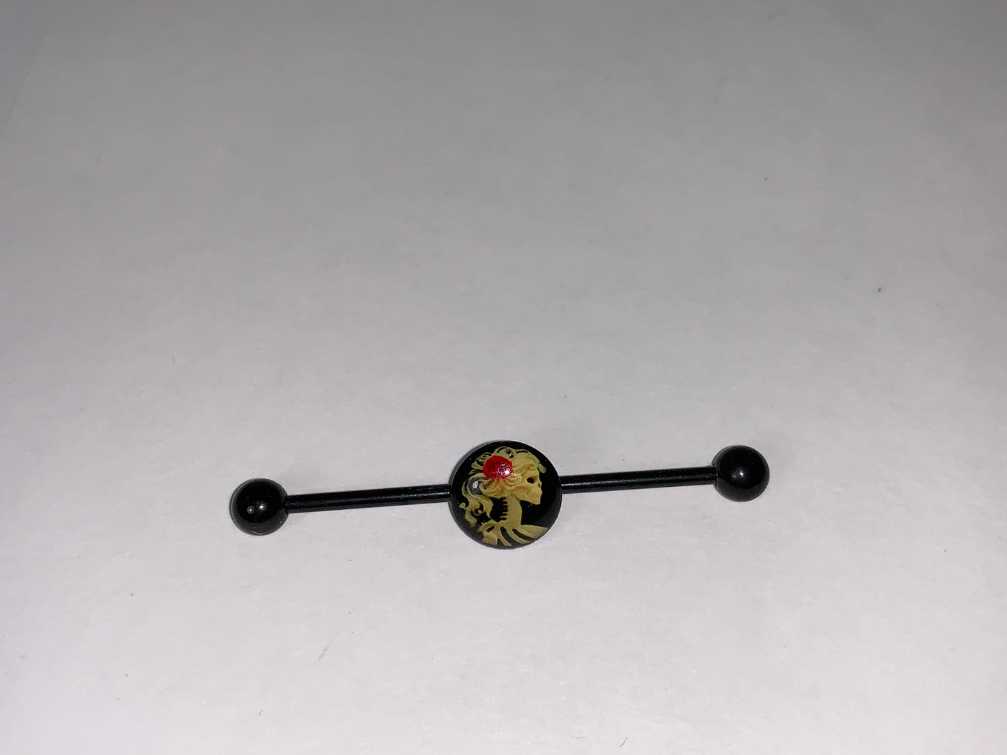 Skeleton Cameo Industrial Bar, 14 Gauge